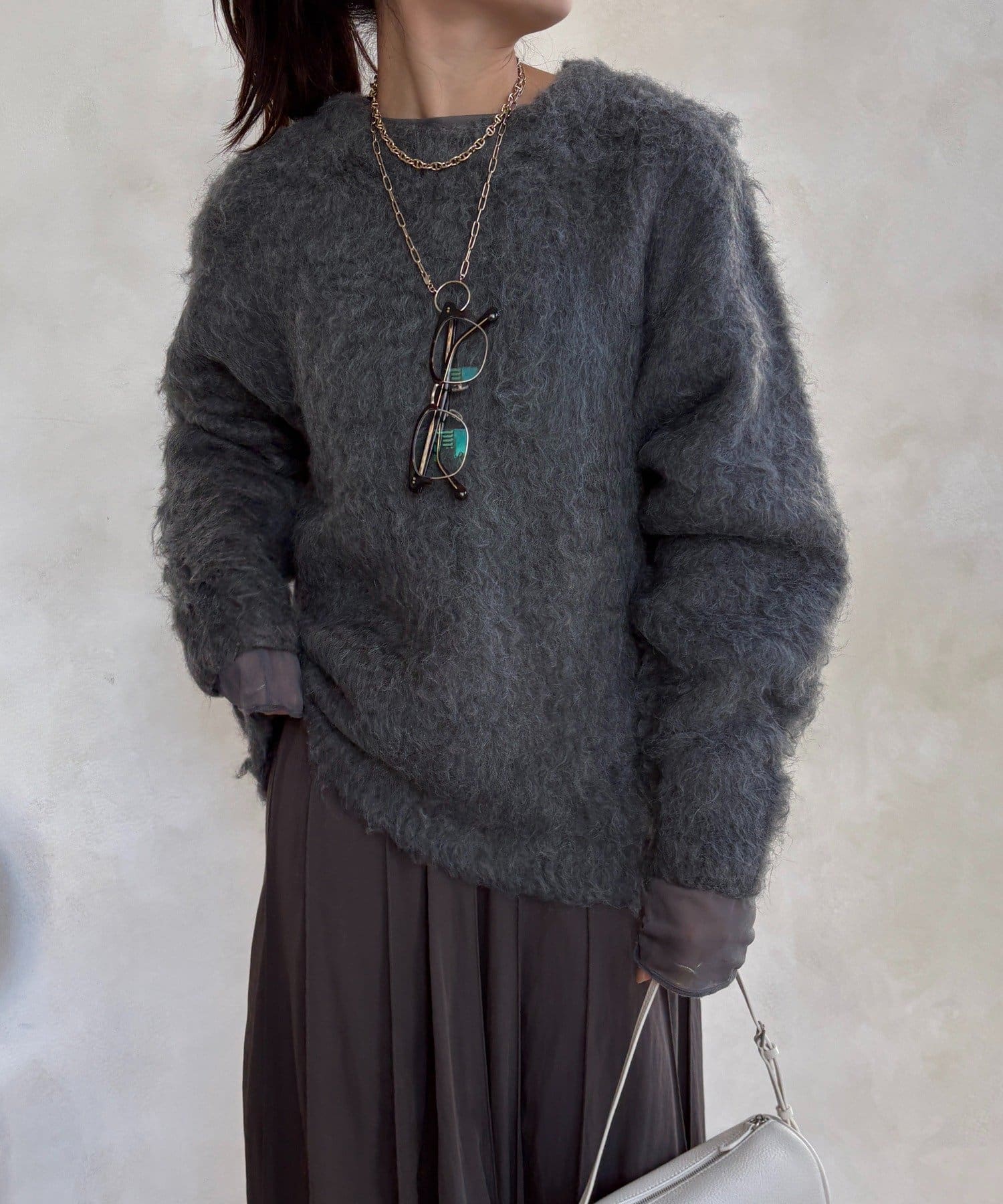 DOUDOU(ドゥドゥ) 【WEB限定】ロングシャギープルオーバー