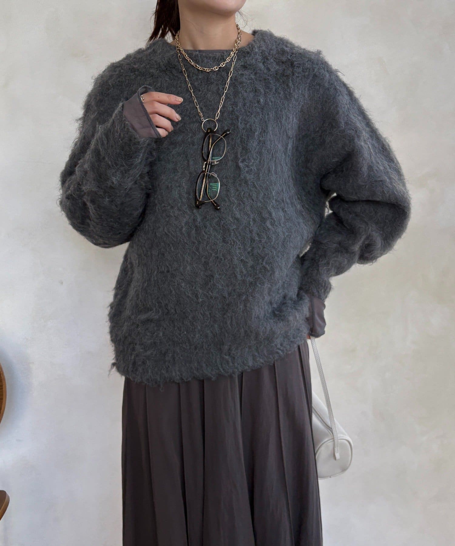 DOUDOU(ドゥドゥ) 【WEB限定】ロングシャギープルオーバー