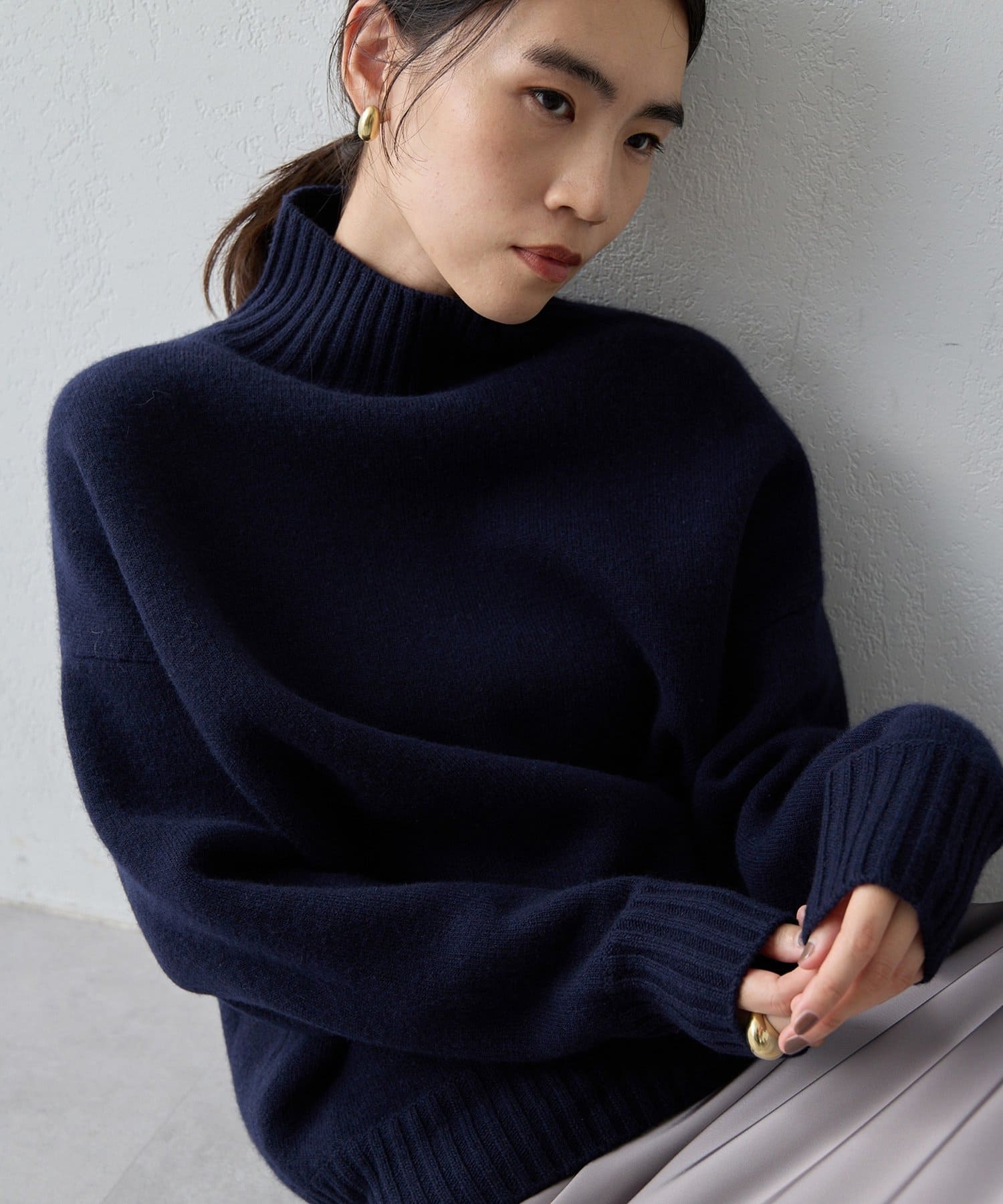 Whim Gazette(ウィム ガゼット) 【Drawing Numbers】接結ルーズタートルニット