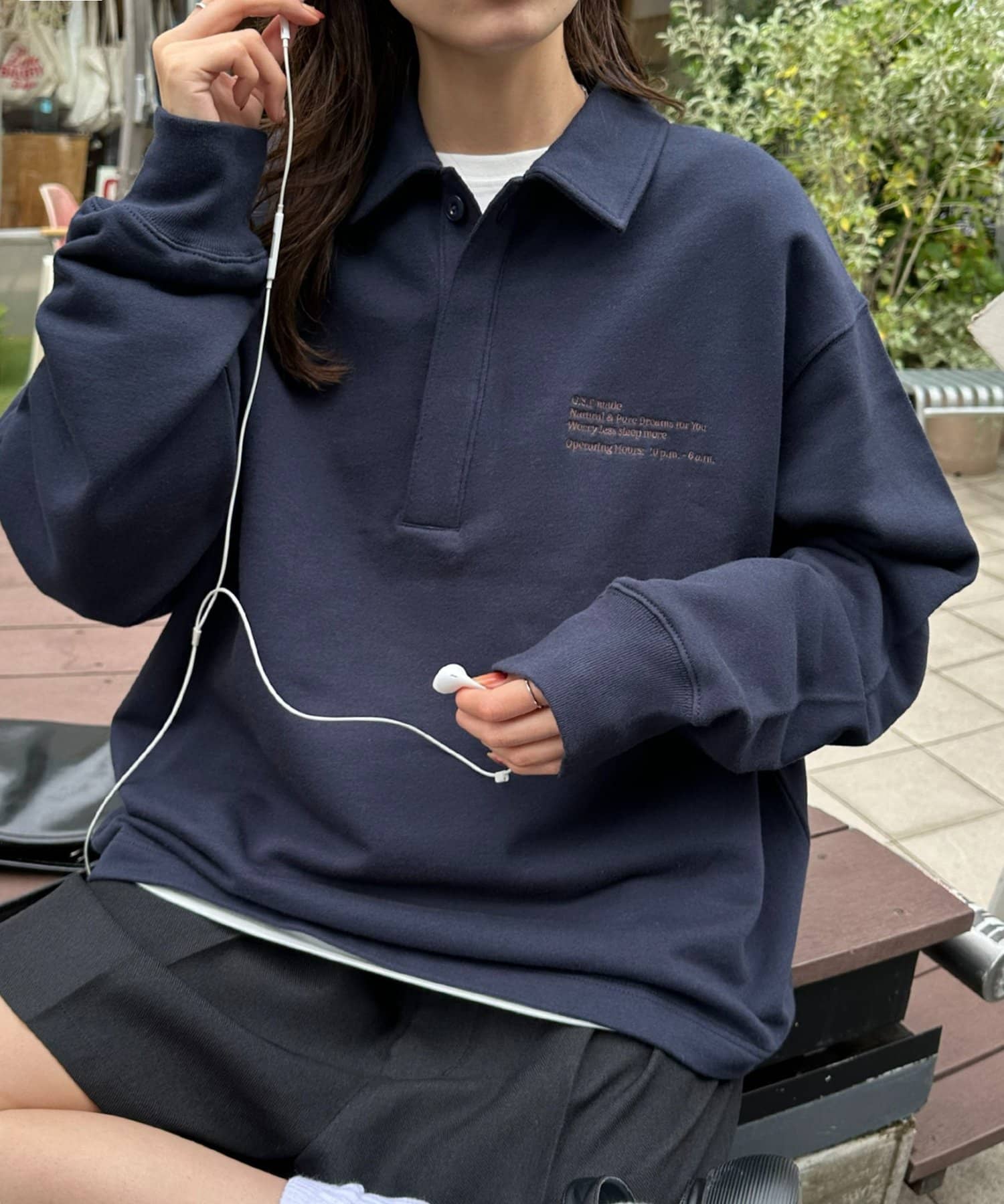 DISCOAT(ディスコート) ワンポイント刺繍スウェットポロ