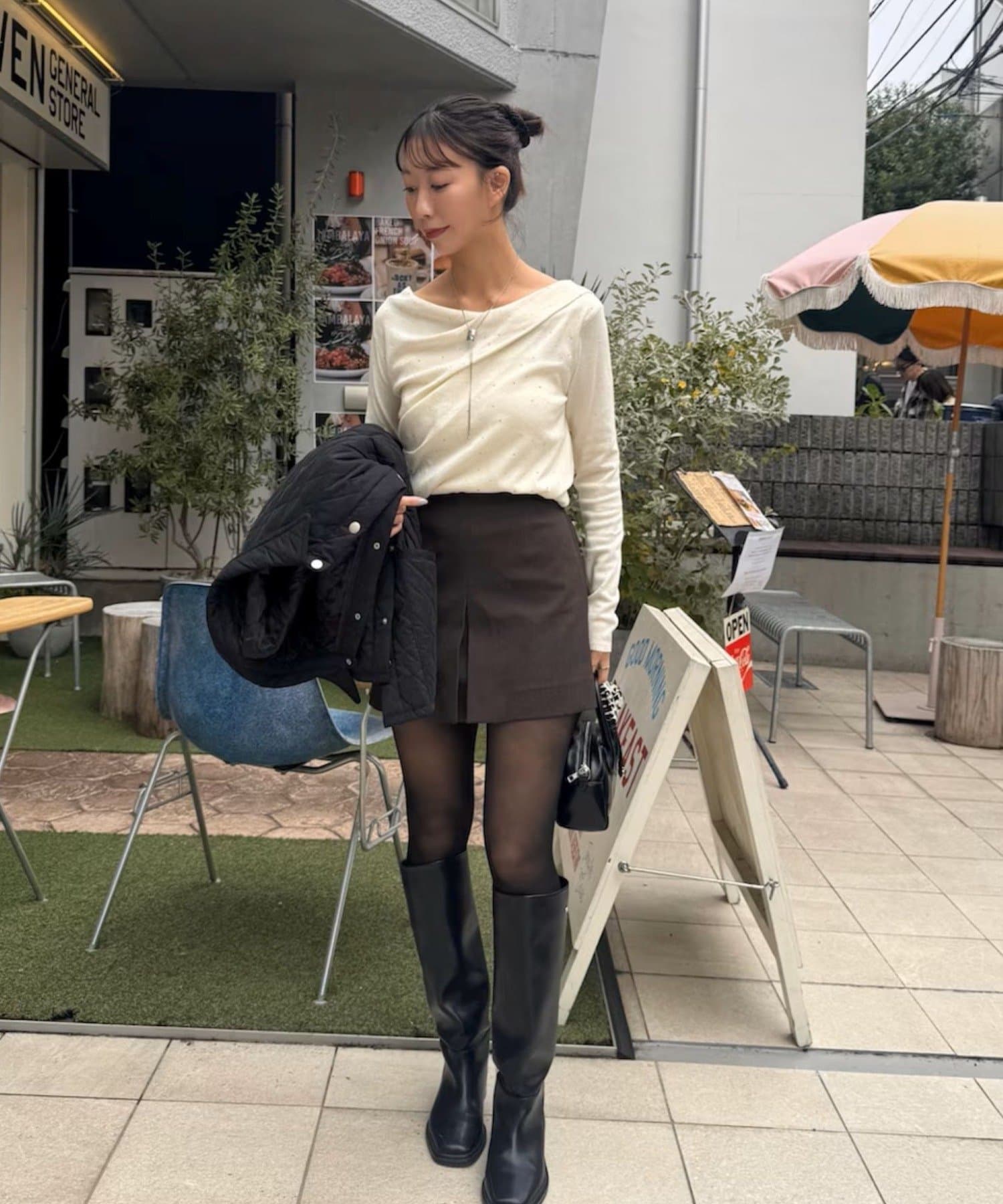 mystic(ミスティック) 【年間総売上1万枚以上！ロングセラー人気アイテム！新色ホワイト(ラメ入り)！】オフショルリブニット