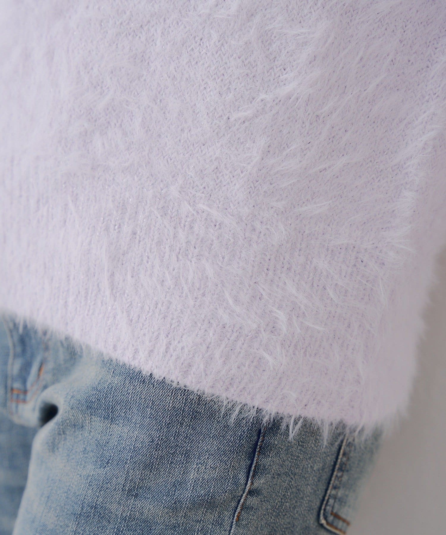 Remind me and forever(リマインドミーアンドフォーエバー) 【ブローチ付】オフショルシャギーニット