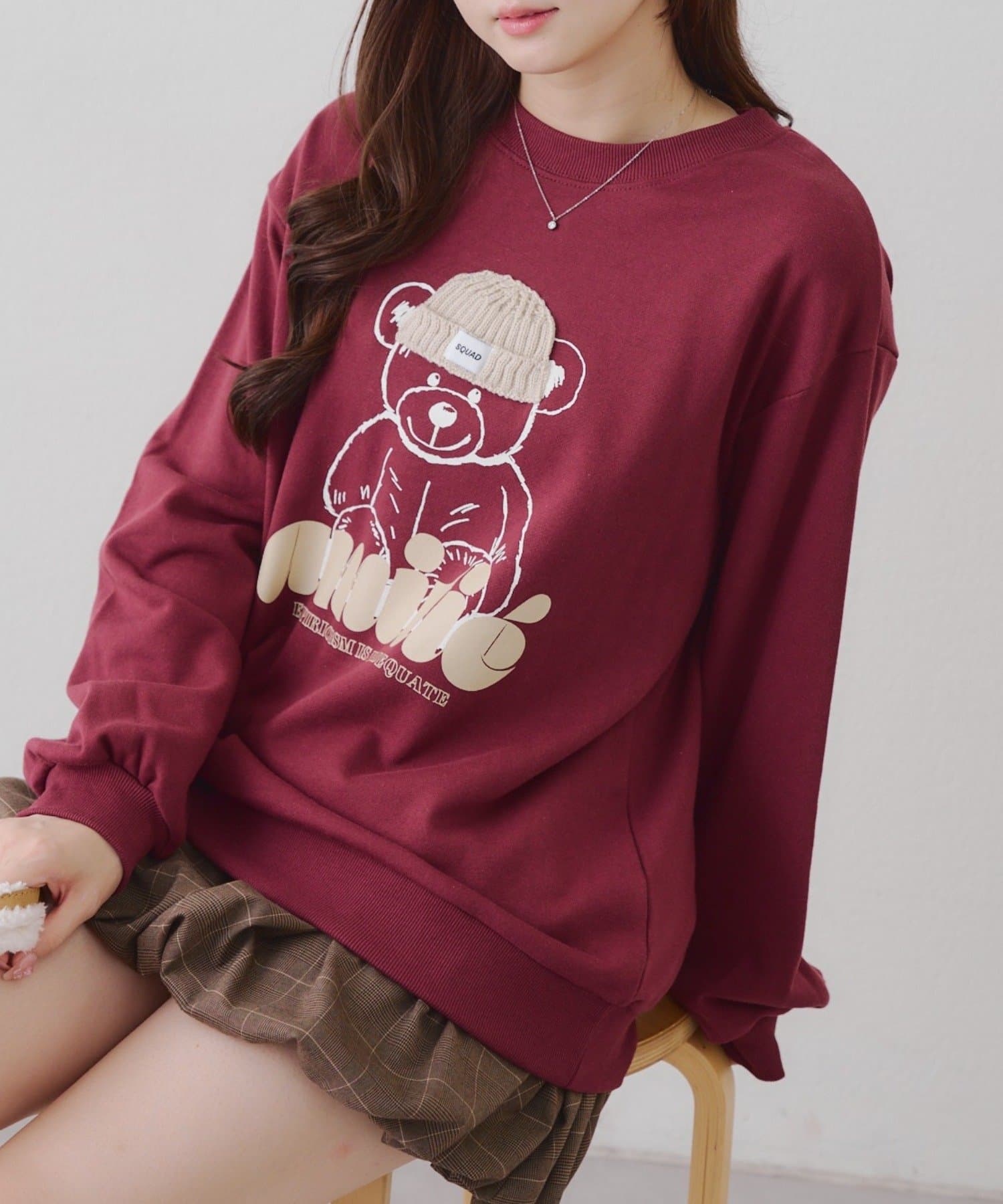 NICE CLAUP / OLIVE des OLIVE OUTLET(ナイスクラップ  / オリーブ デ オリーブ アウトレット) 【RMAF】猫とクマのニット帽スウェットシリーズ