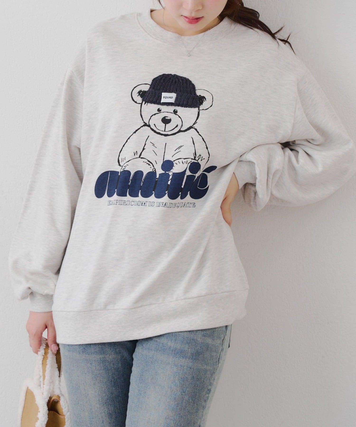NICE CLAUP / OLIVE des OLIVE OUTLET(ナイスクラップ  / オリーブ デ オリーブ アウトレット) 【RMAF】猫とクマのニット帽スウェットシリーズ