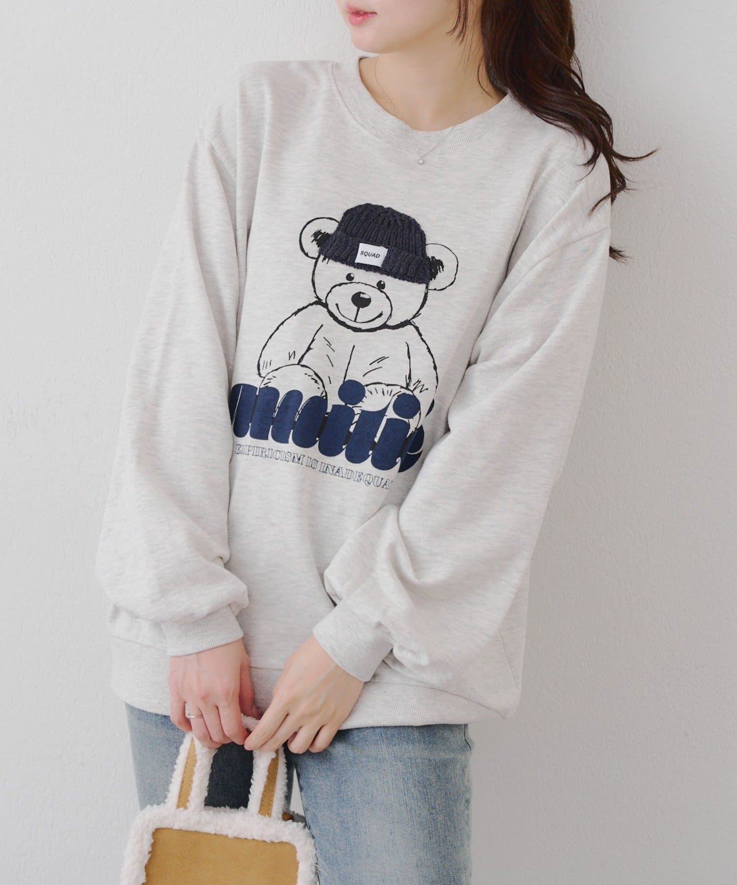NICE CLAUP / OLIVE des OLIVE OUTLET(ナイスクラップ  / オリーブ デ オリーブ アウトレット) 【RMAF】猫とクマのニット帽スウェットシリーズ