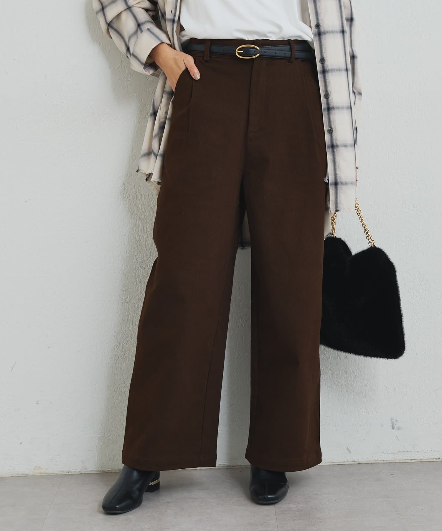 un dix cors(アンディコール) 《デイリーに活躍◎》裏起毛デニムパンツ