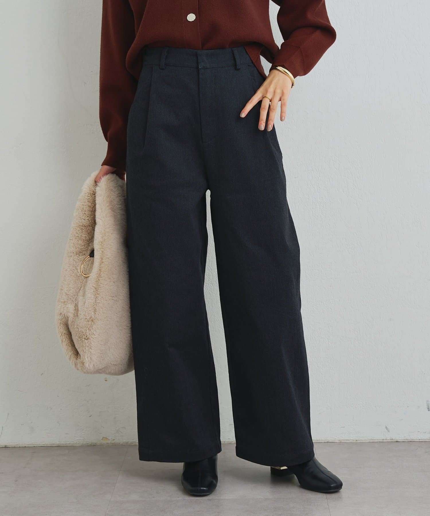 un dix cors(アンディコール) 《デイリーに活躍◎》裏起毛デニムパンツ