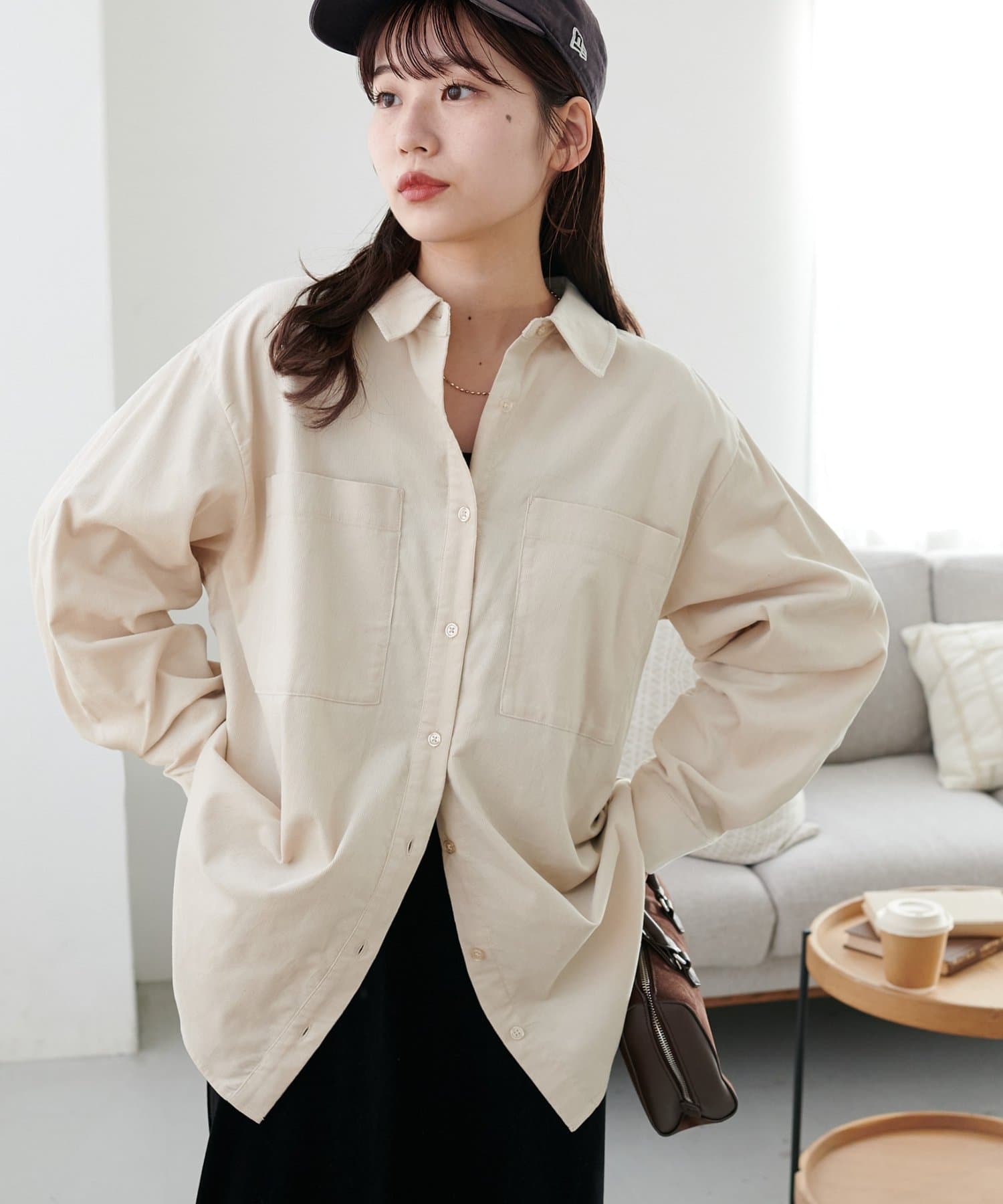 主役級/体型カバー/WEB限定】細コーデュロイオーバーシャツ | DISCOAT