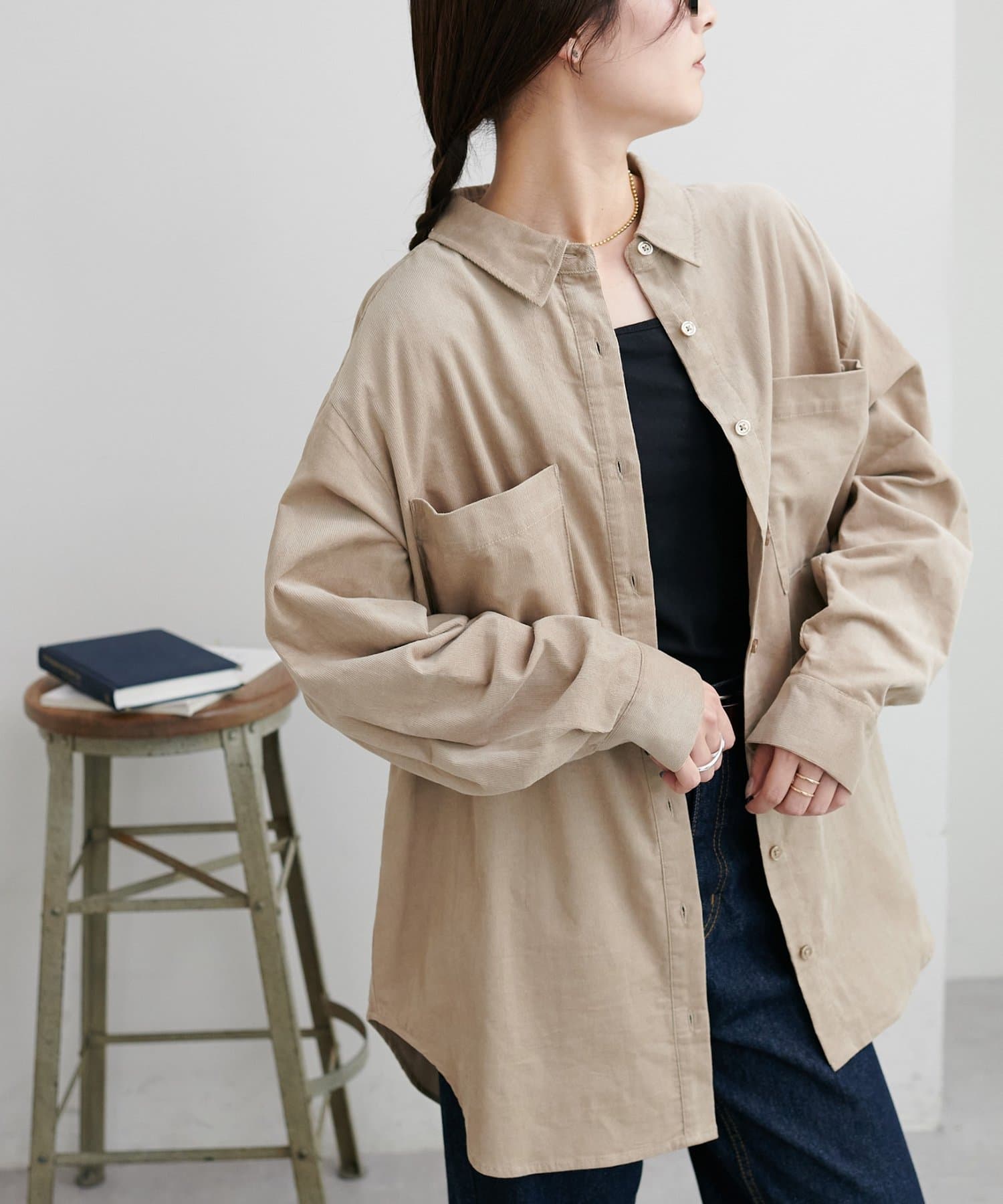 美品c.e コーデュロイオーバーサイズ シャツ　L size THE CRAFT CREW PRODUCTS シャツ ファンクショナルコーデュロイ