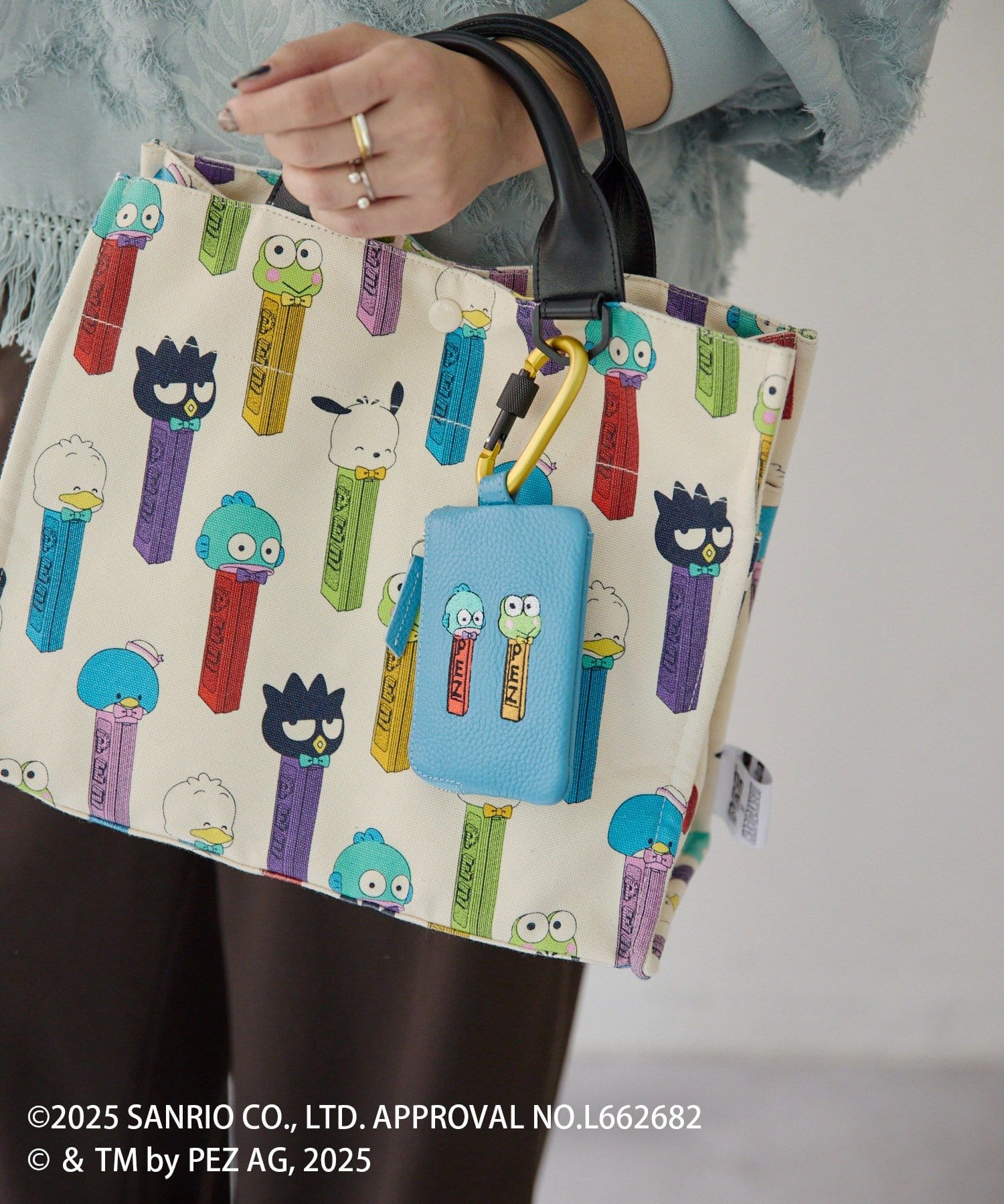 ear PAPILLONNER(イア パピヨネ) 【はぴだんぶい×PEZ(ペッツ)×ear】A4サイズ対応/コラボコットントートバッグM
