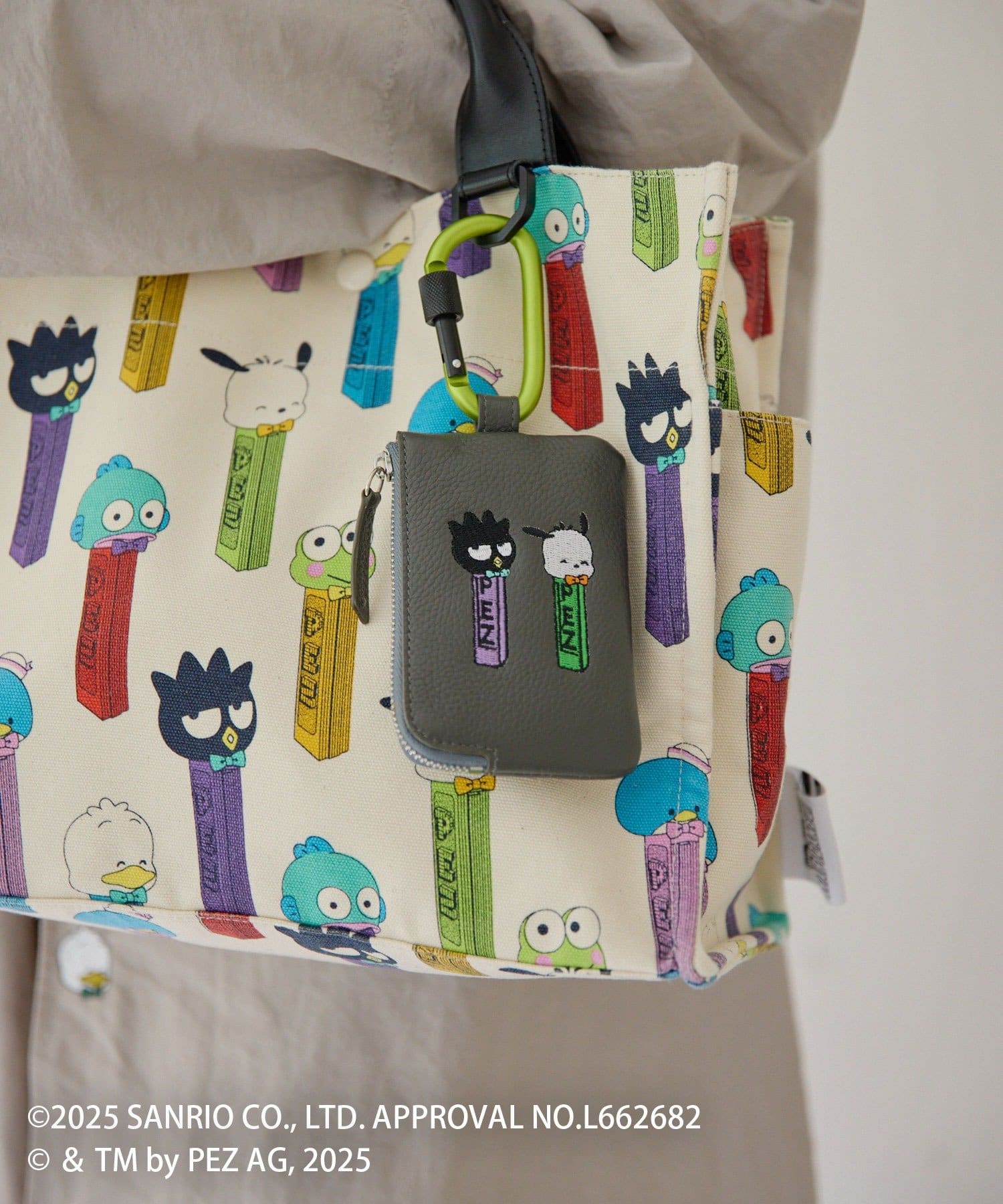 ear PAPILLONNER(イア パピヨネ) 【はぴだんぶい×PEZ(ペッツ)×ear】A4サイズ対応/コラボコットントートバッグM