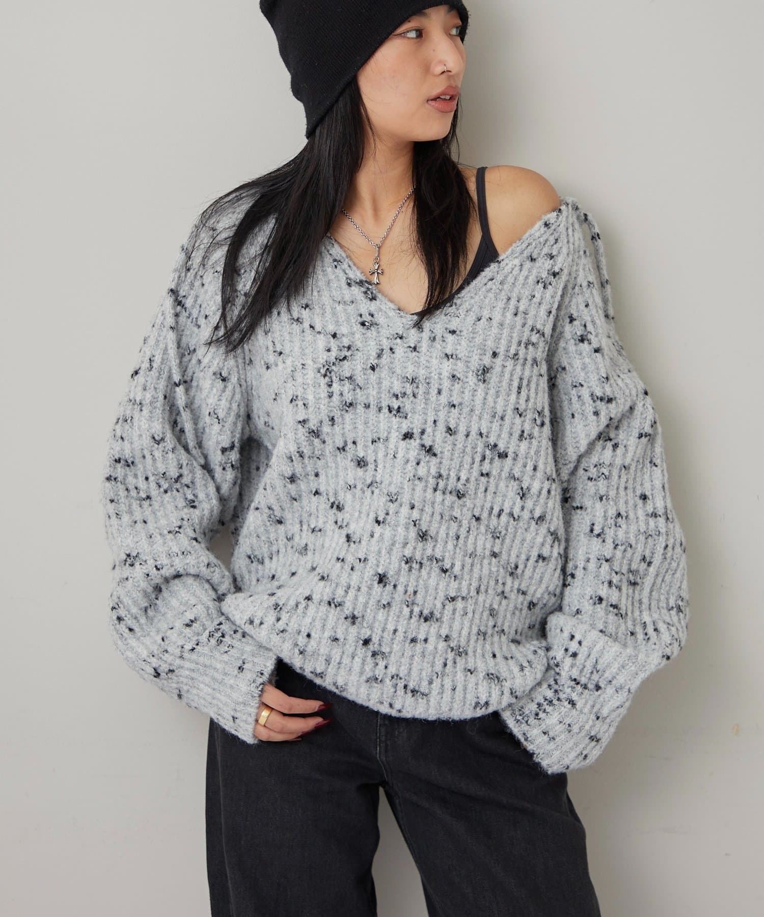 WHO’S WHO gallery(フーズフーギャラリー) メランジスキッパーフードニット