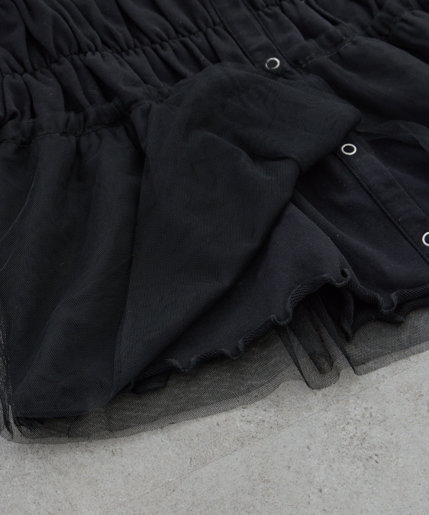 CIAOPANIC TYPY(チャオパニックティピー) 【WEB限定】《KIDS》気温対応シャーリングチュールミニ裏毛カーデ