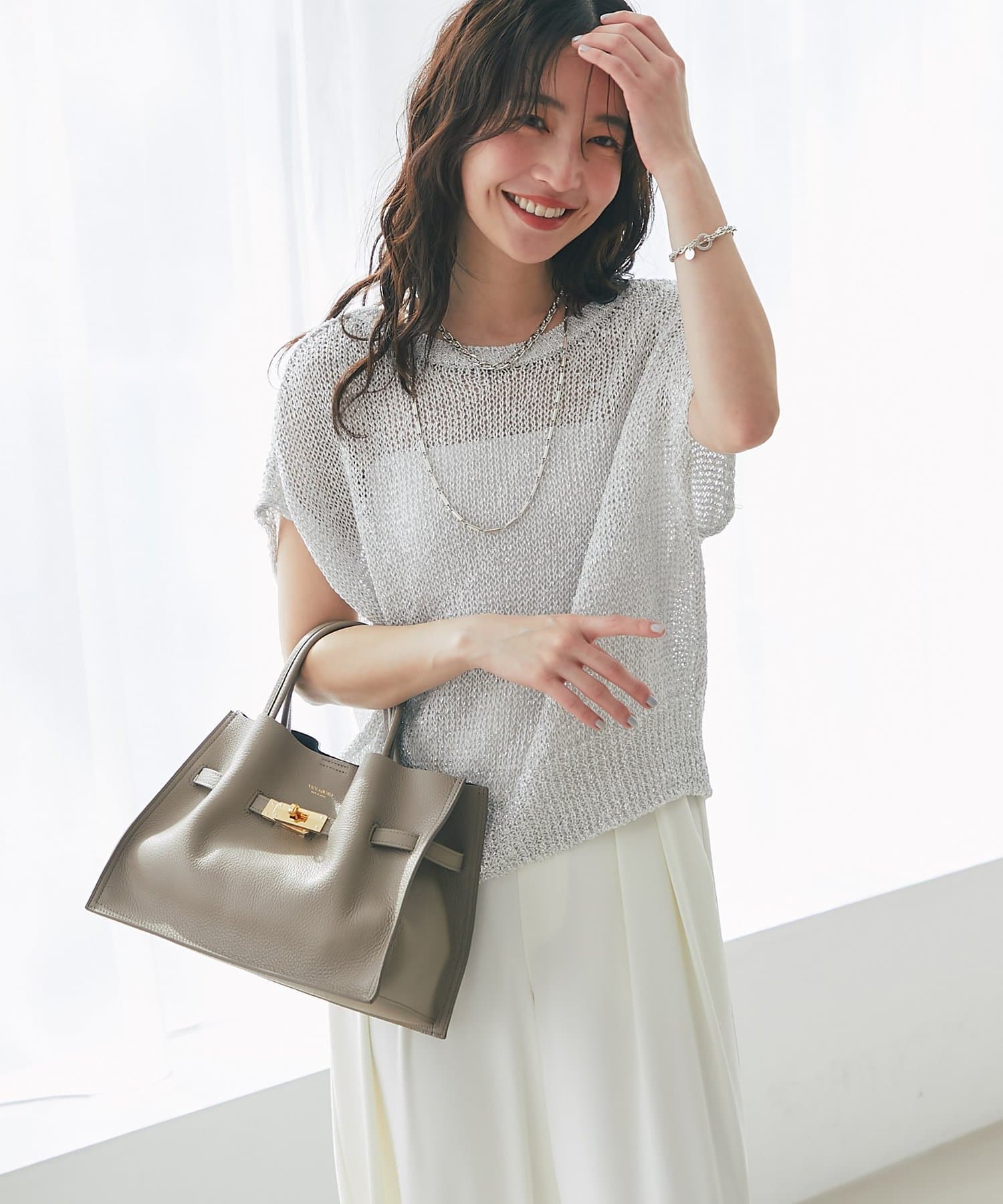 La boutique BonBon(ラブティックボンボン) 【ヴィオラドーロ】イタリアンWフェイス型押しレザートート