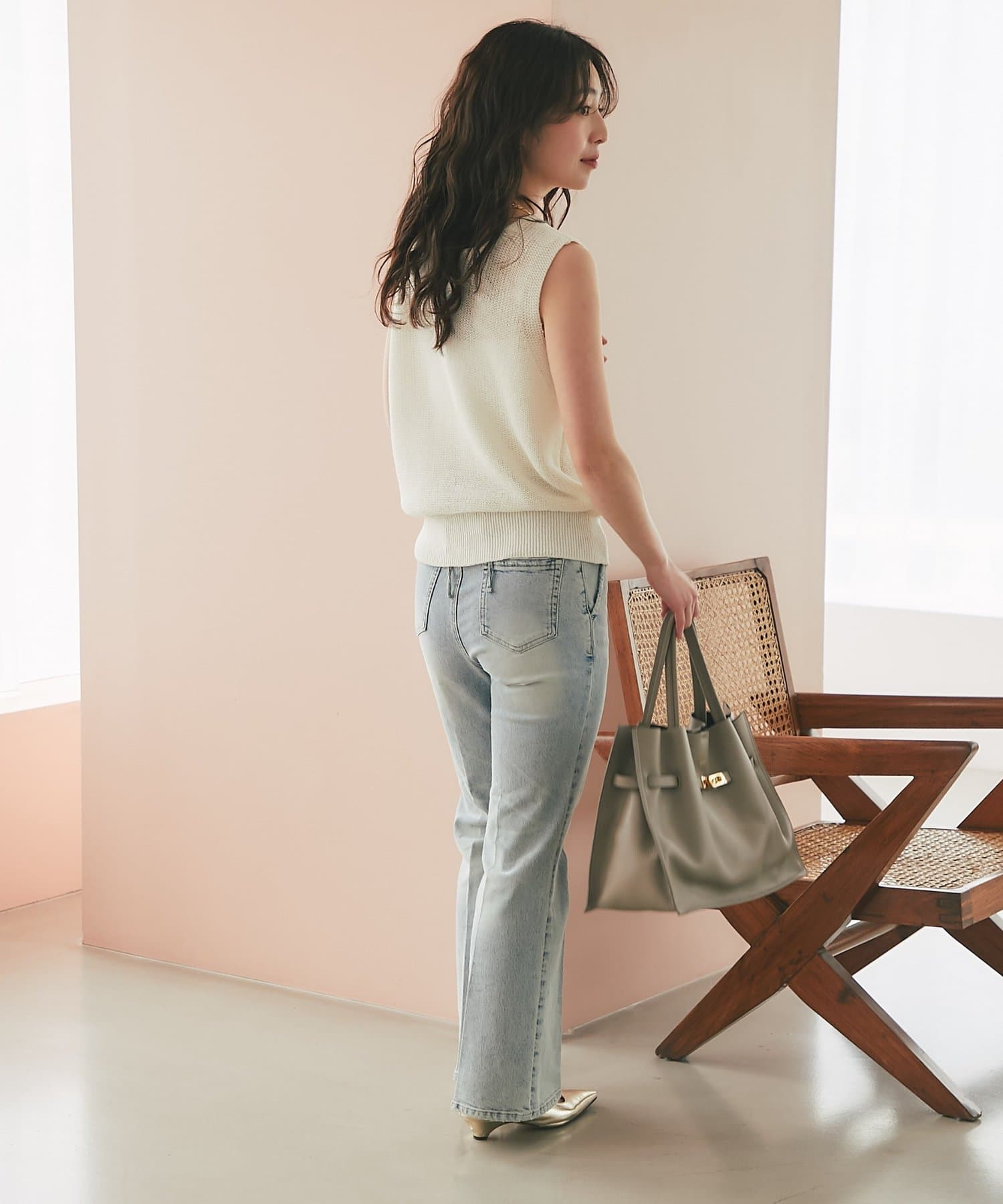 La boutique BonBon(ラブティックボンボン) 【ヴィオラドーロ】イタリアンWフェイス型押しレザートートL