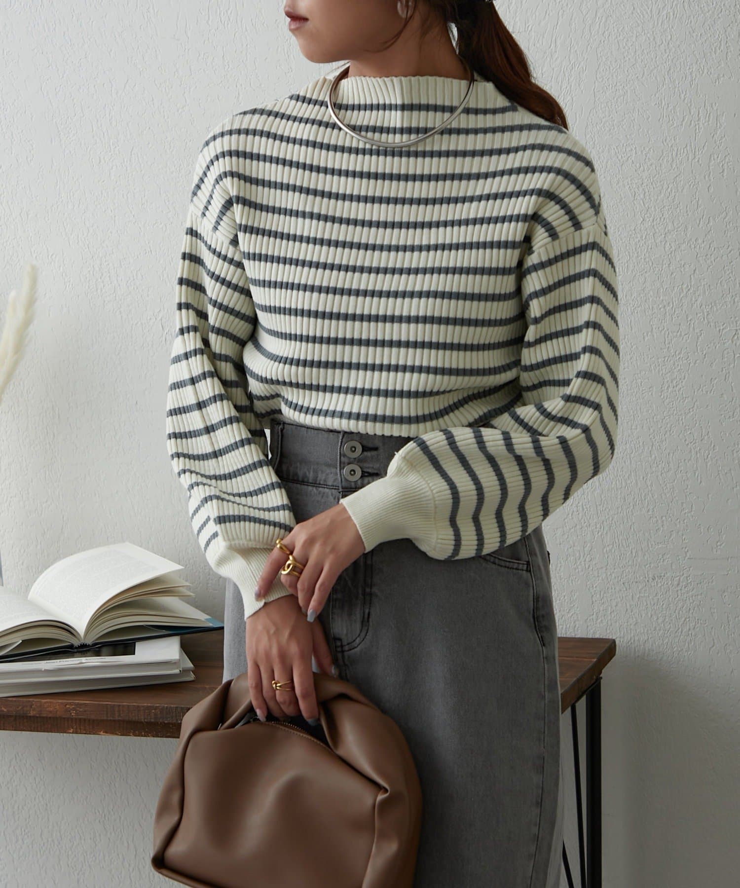 NICE CLAUP / OLIVE des OLIVE OUTLET(ナイスクラップ  / オリーブ デ オリーブ アウトレット) プチプラseries♡【RMAF】PBTボトルネックニット