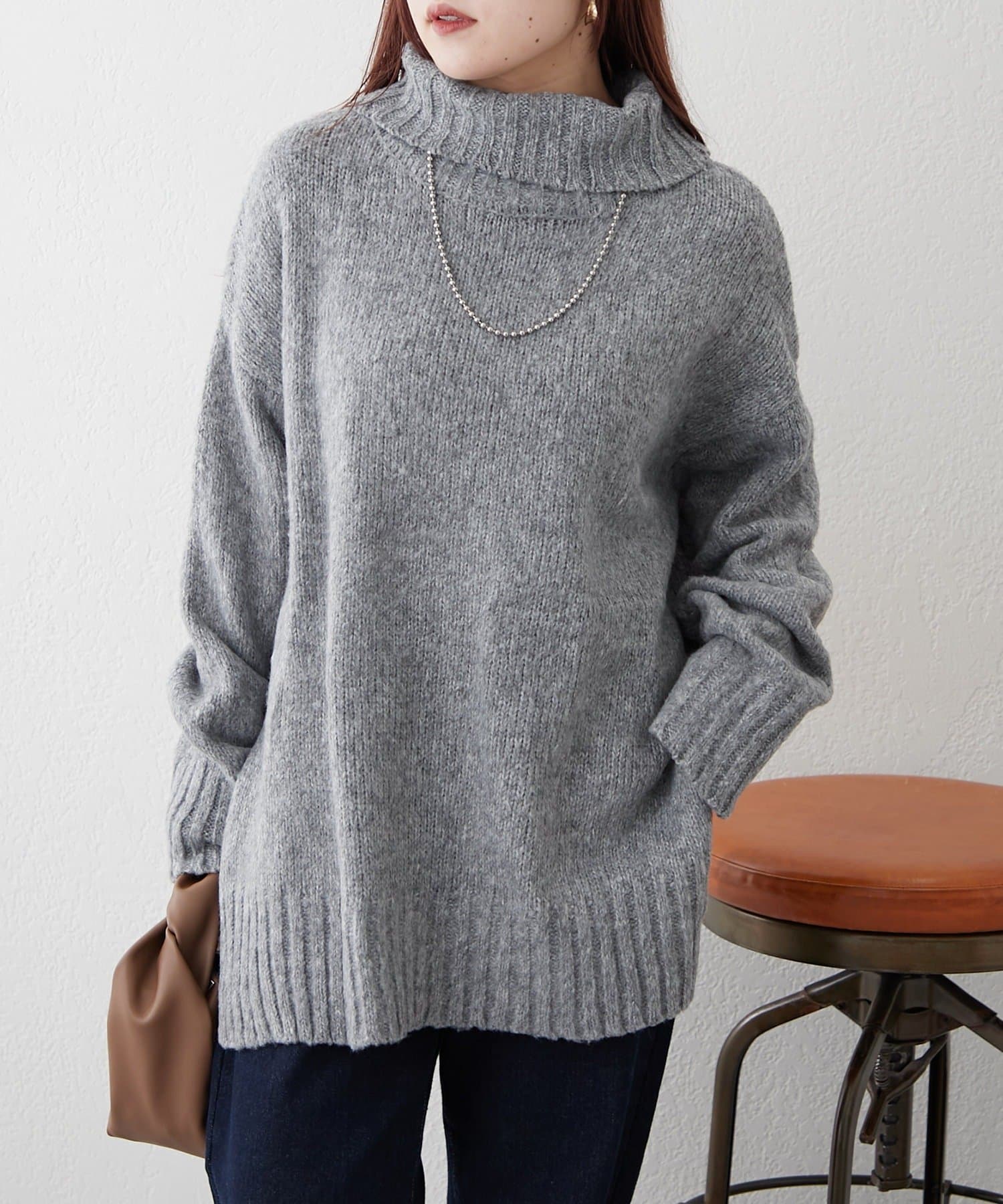 NICE CLAUP / OLIVE des OLIVE OUTLET(ナイスクラップ  / オリーブ デ オリーブ アウトレット) プチプラseries♡【RMAF】タートルネック起毛トップス