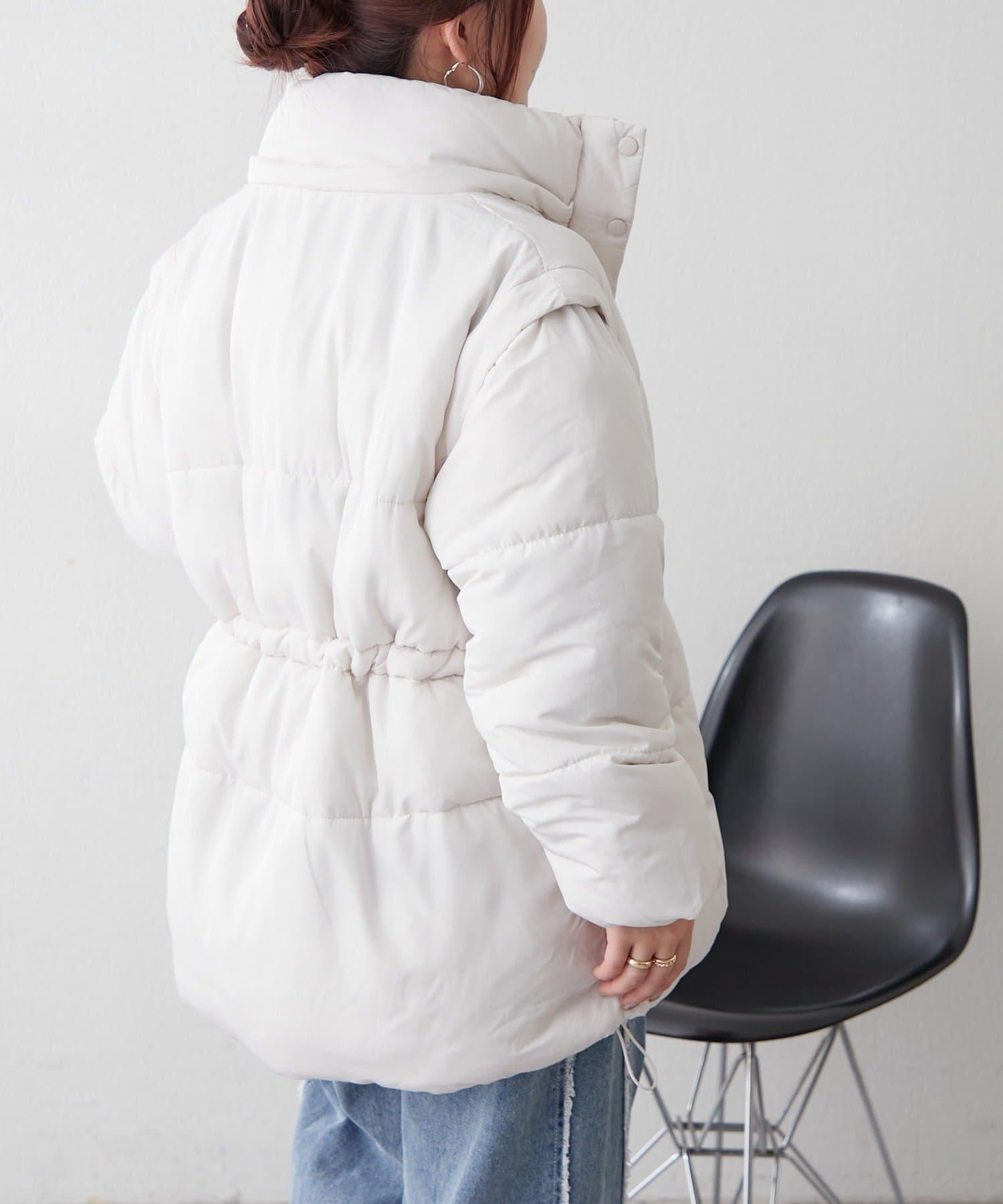 NICE CLAUP / OLIVE des OLIVE OUTLET(ナイスクラップ  / オリーブ デ オリーブ アウトレット) プチプラseries♡【RMAF】袖取り外し中綿ブルゾン