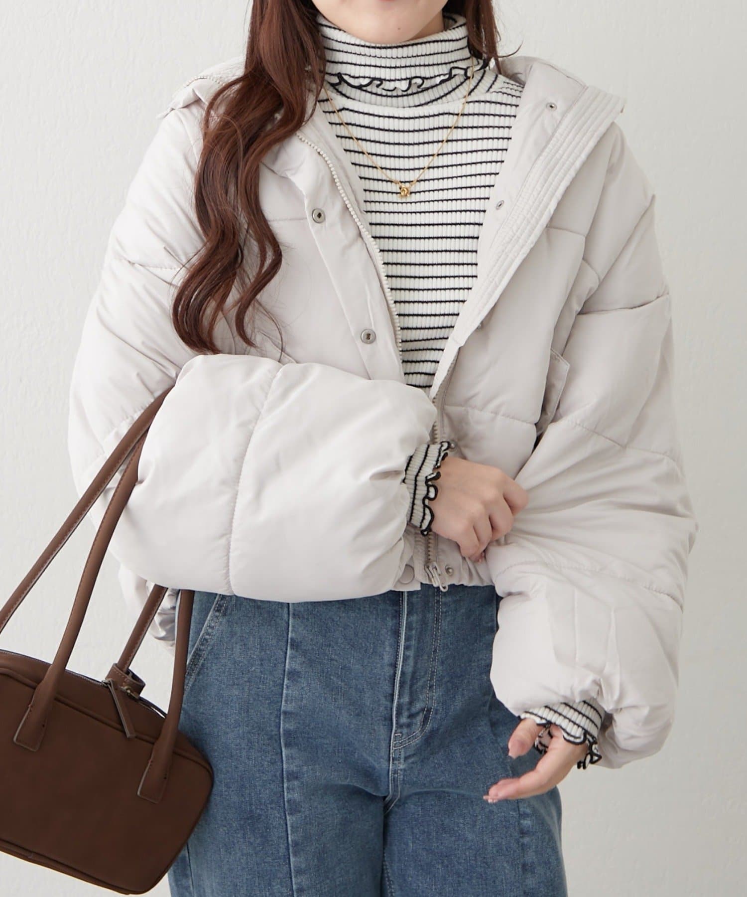 NICE CLAUP / OLIVE des OLIVE OUTLET(ナイスクラップ  / オリーブ デ オリーブ アウトレット) プチプラseries♡【RMAF】フード中綿ジャケット