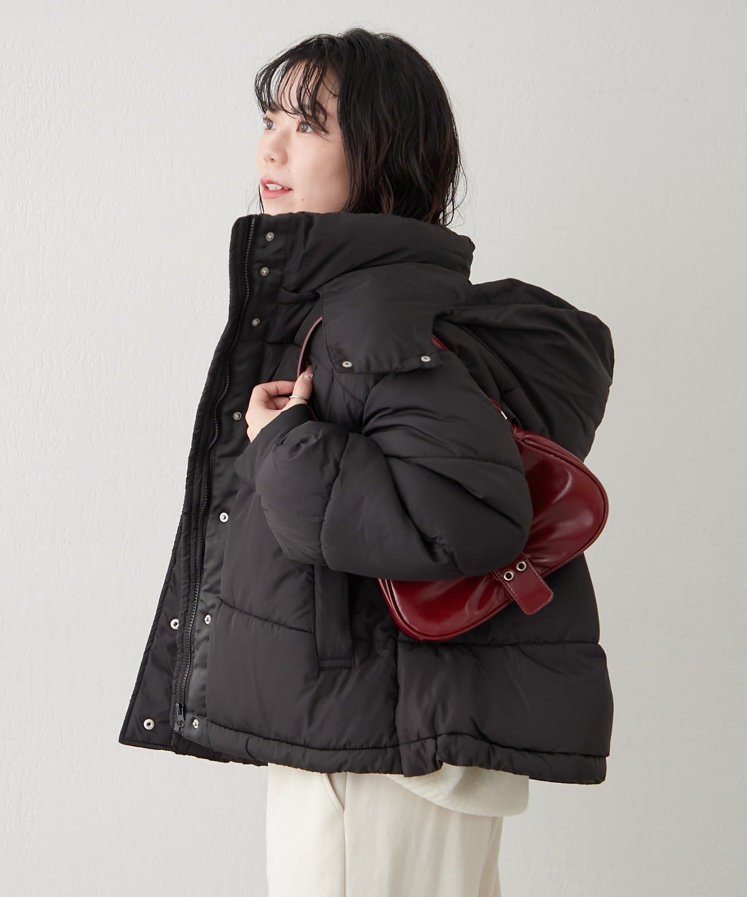 NICE CLAUP / OLIVE des OLIVE OUTLET(ナイスクラップ  / オリーブ デ オリーブ アウトレット) プチプラseries♡【RMAF】フード付き２WAY中綿ジャケット