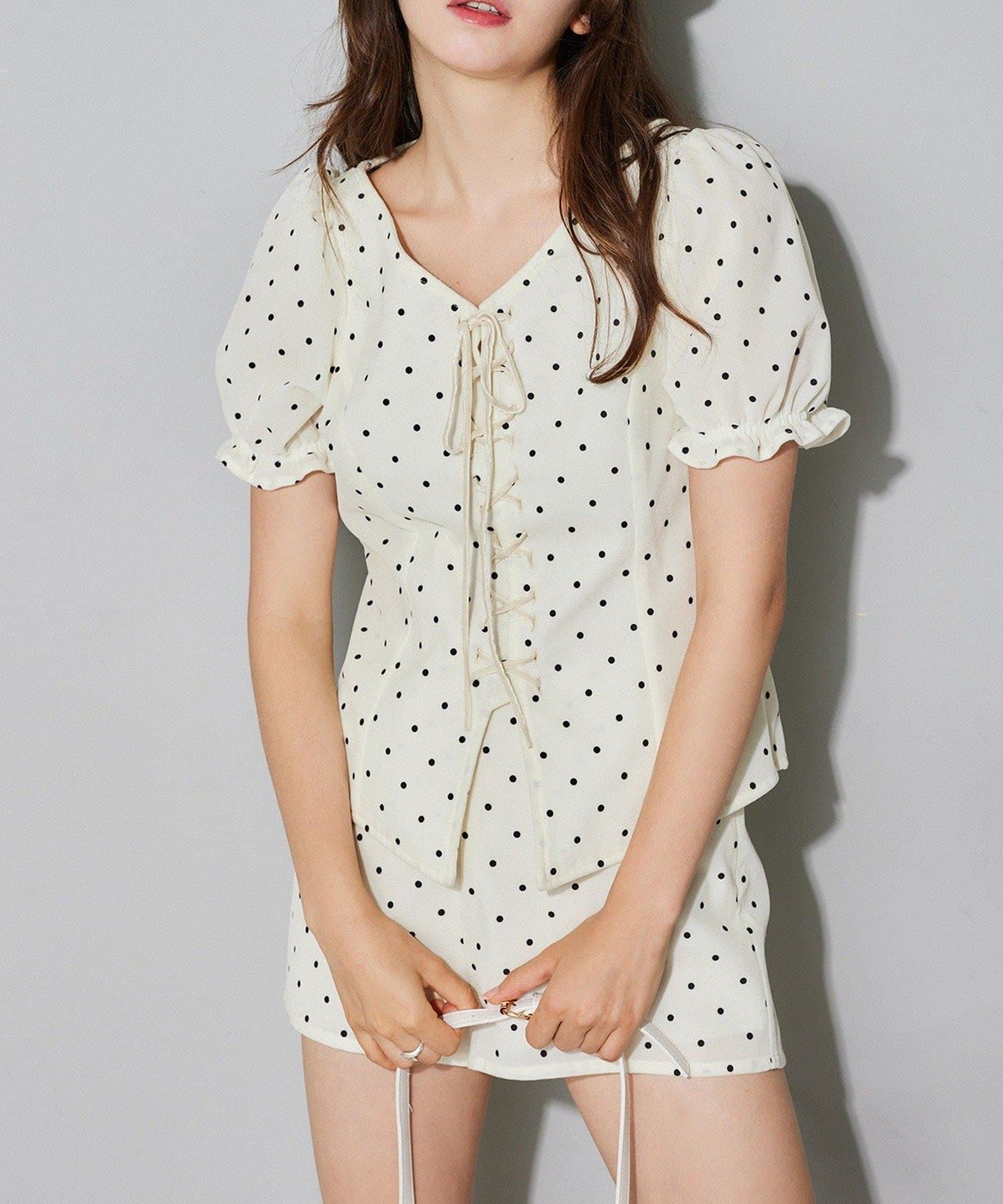 美品】ツモリチサト＊ゴールド＊リボン＊フリルブラウス＊ベロア