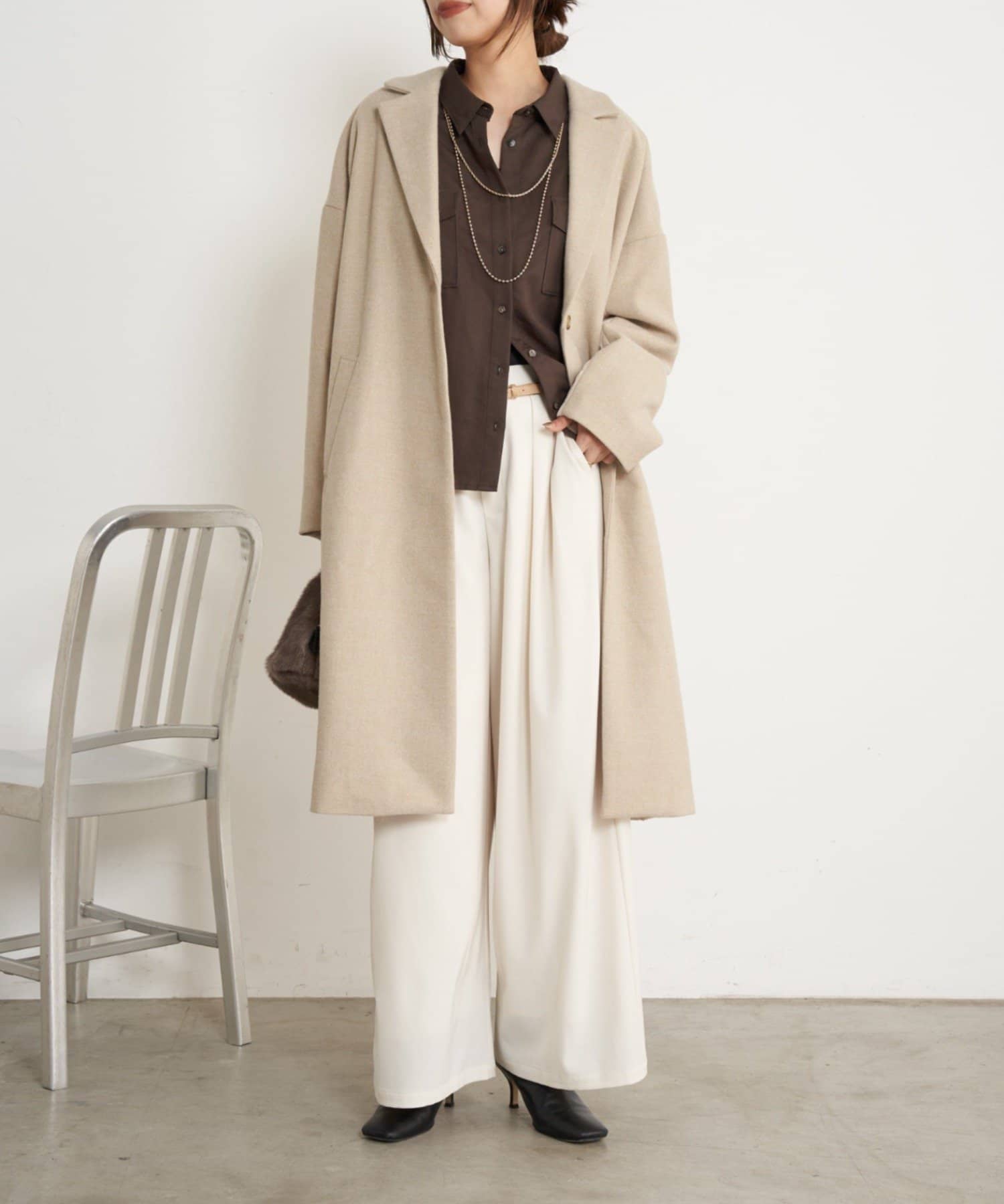 試着のみ　jena リバーシブル　ロングコート キルティング切替ロングコート | Jena espace merveilleux