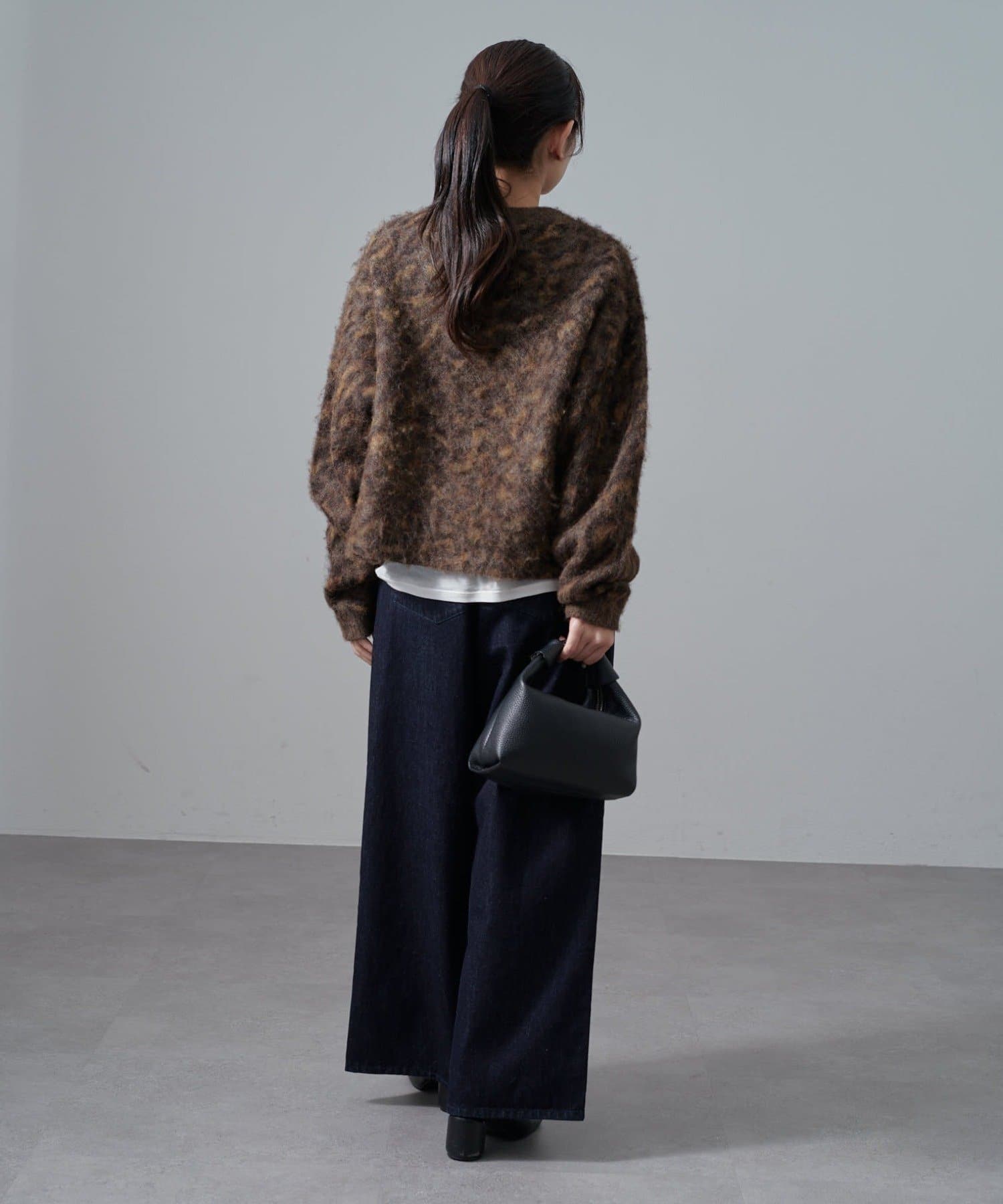 Lui's(ルイス) ヒョウ柄シャギージャケットカーディガン