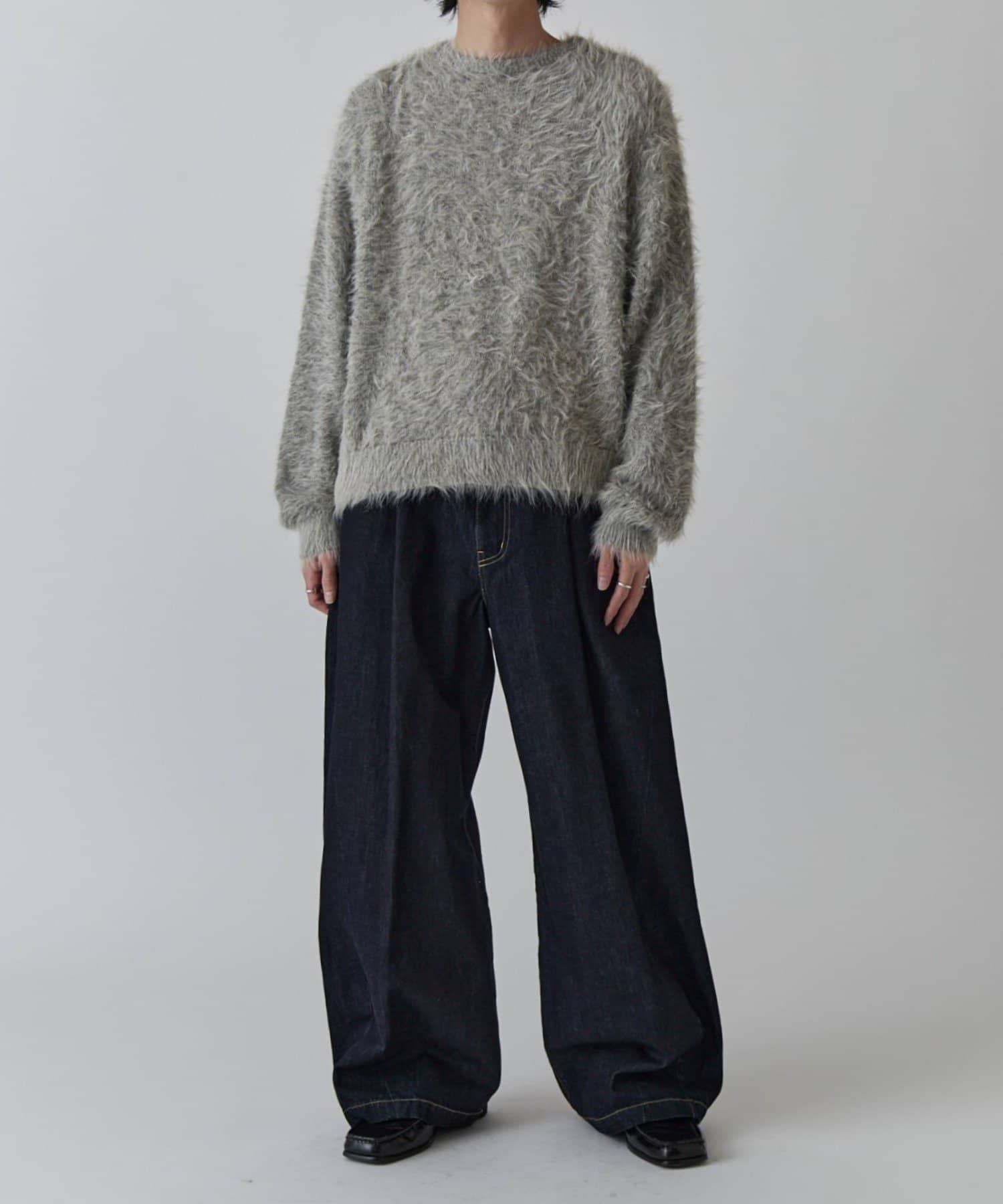 Lui's(ルイス) リジットワイドバギーデニムパンツ