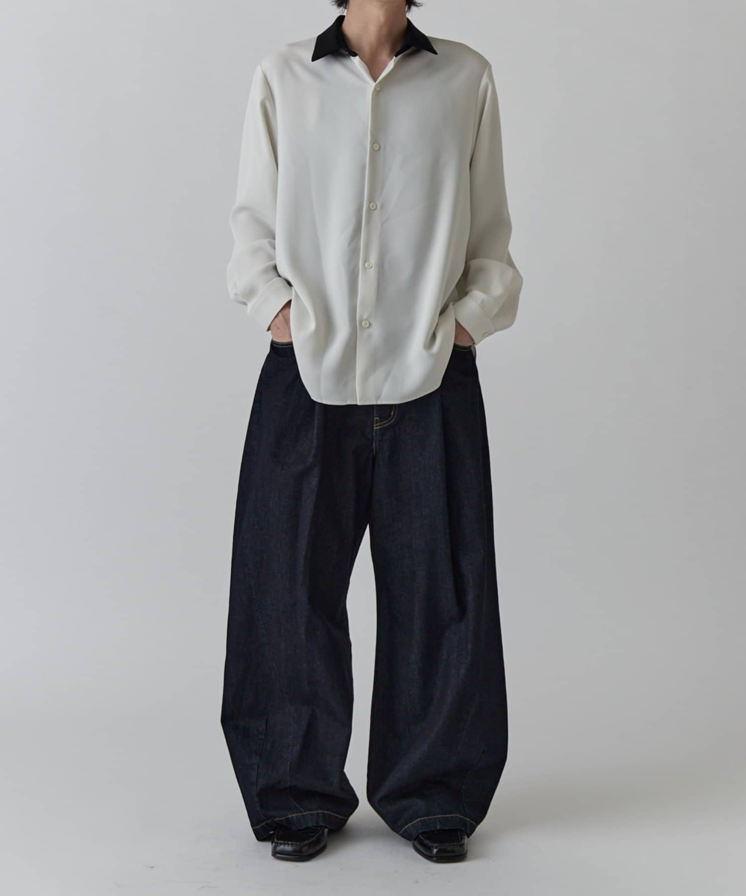 Lui's(ルイス) リジットワイドバギーデニムパンツ