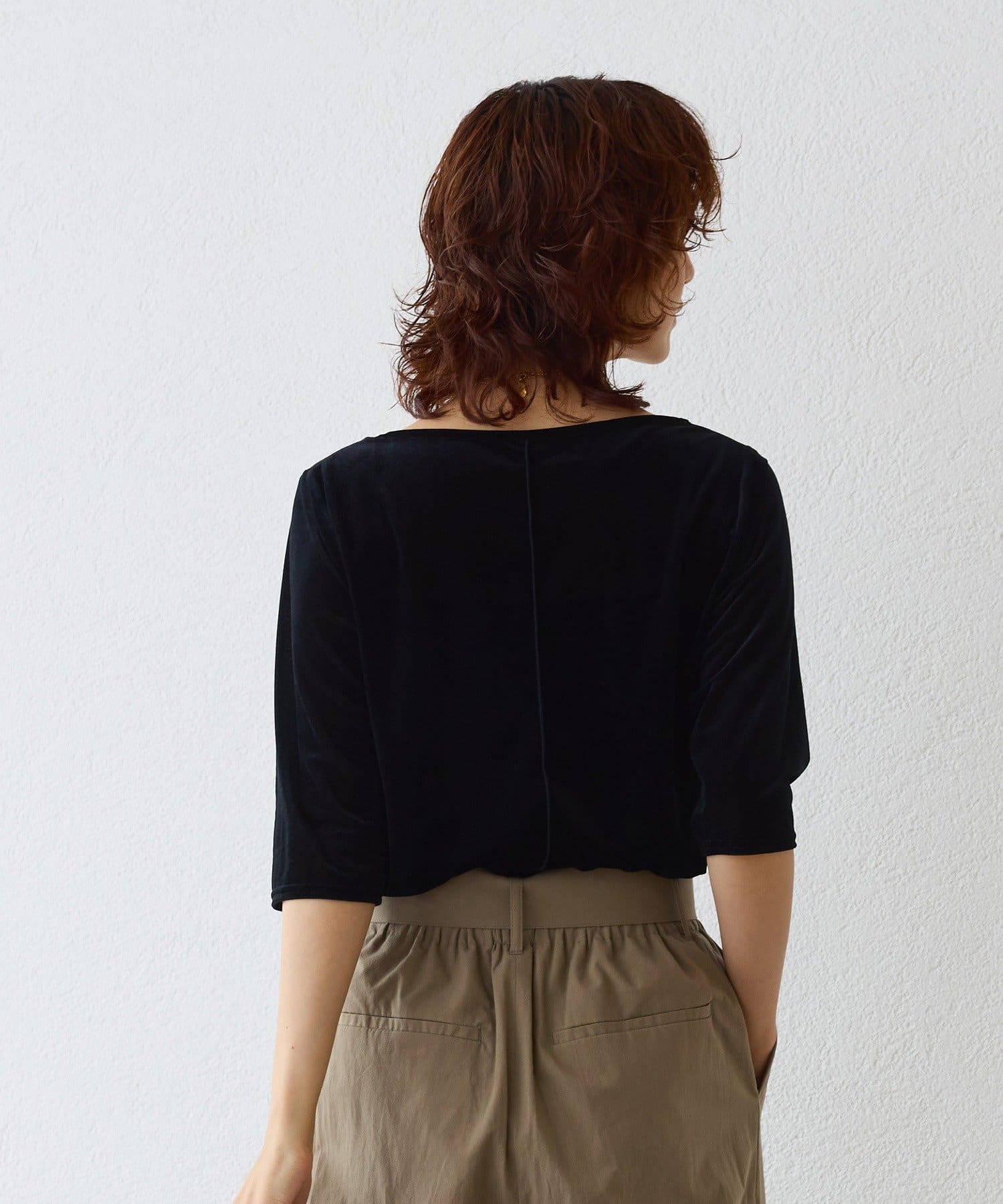 OUTLET(アウトレット) 【RIVE DROITE】シアーベロア5分袖Tee