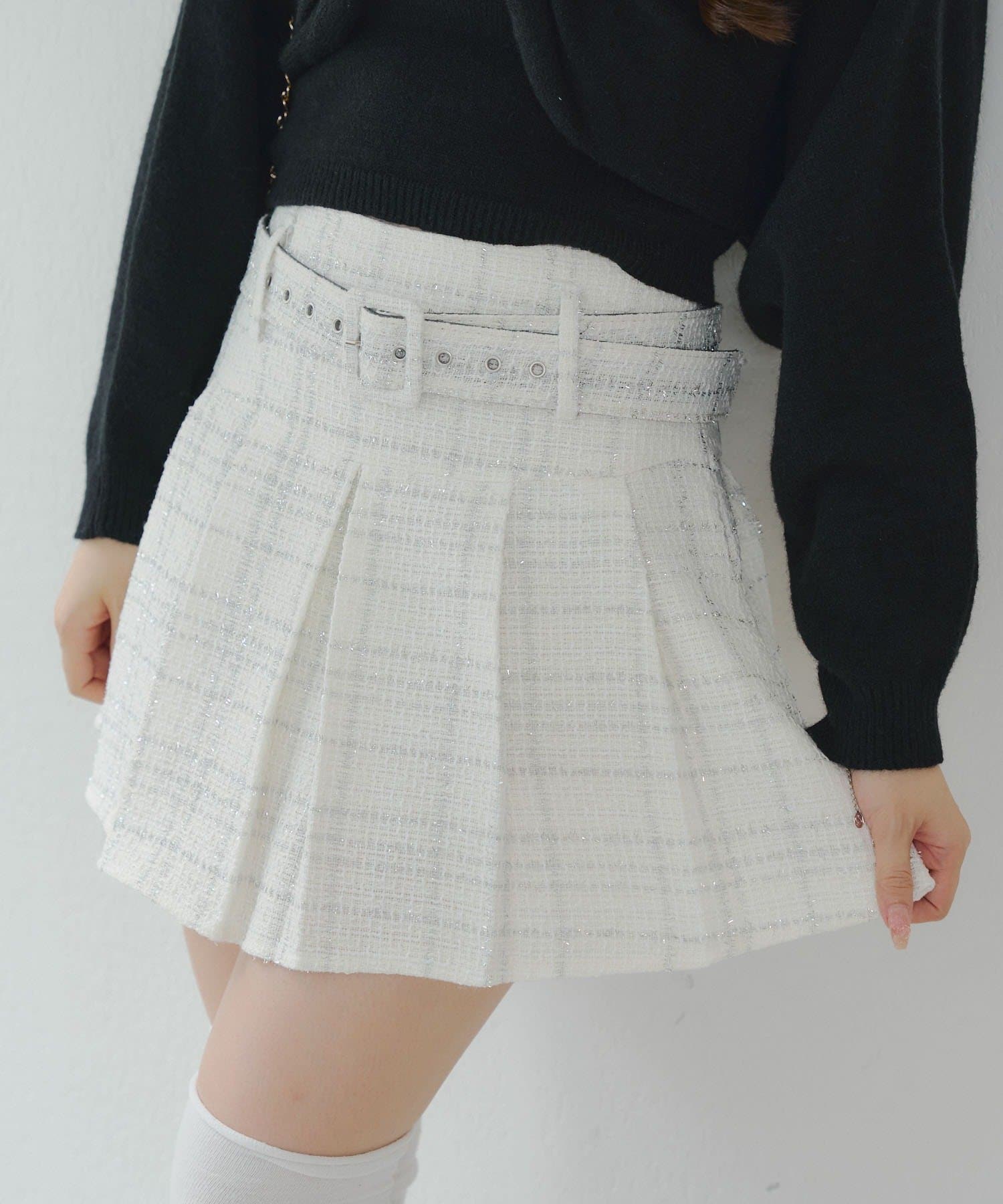 ラメツイードミニスカート | NICE CLAUP / OLIVE des OLIVE OUTLET