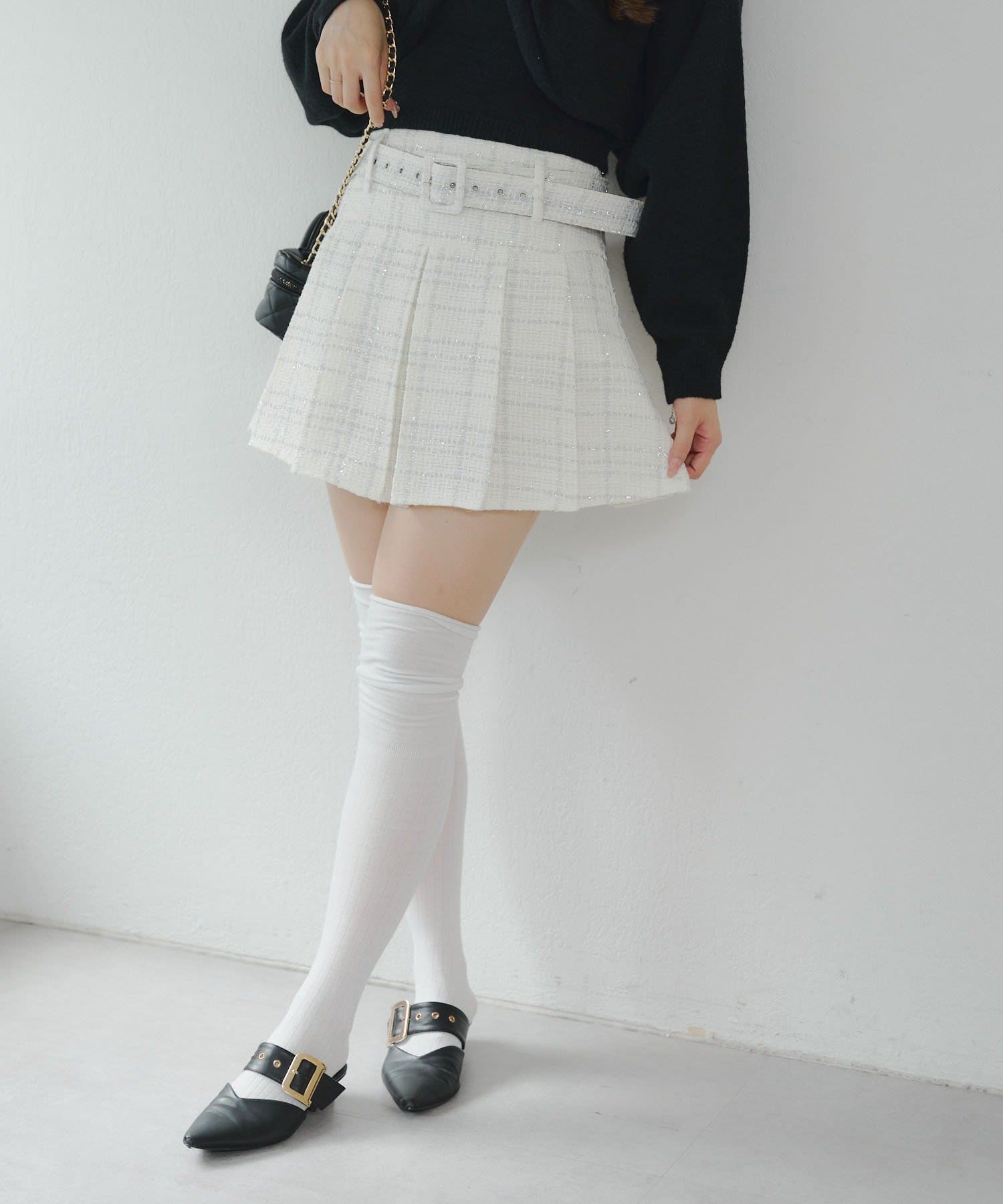 ラメツイードミニスカート | NICE CLAUP / OLIVE des OLIVE OUTLET