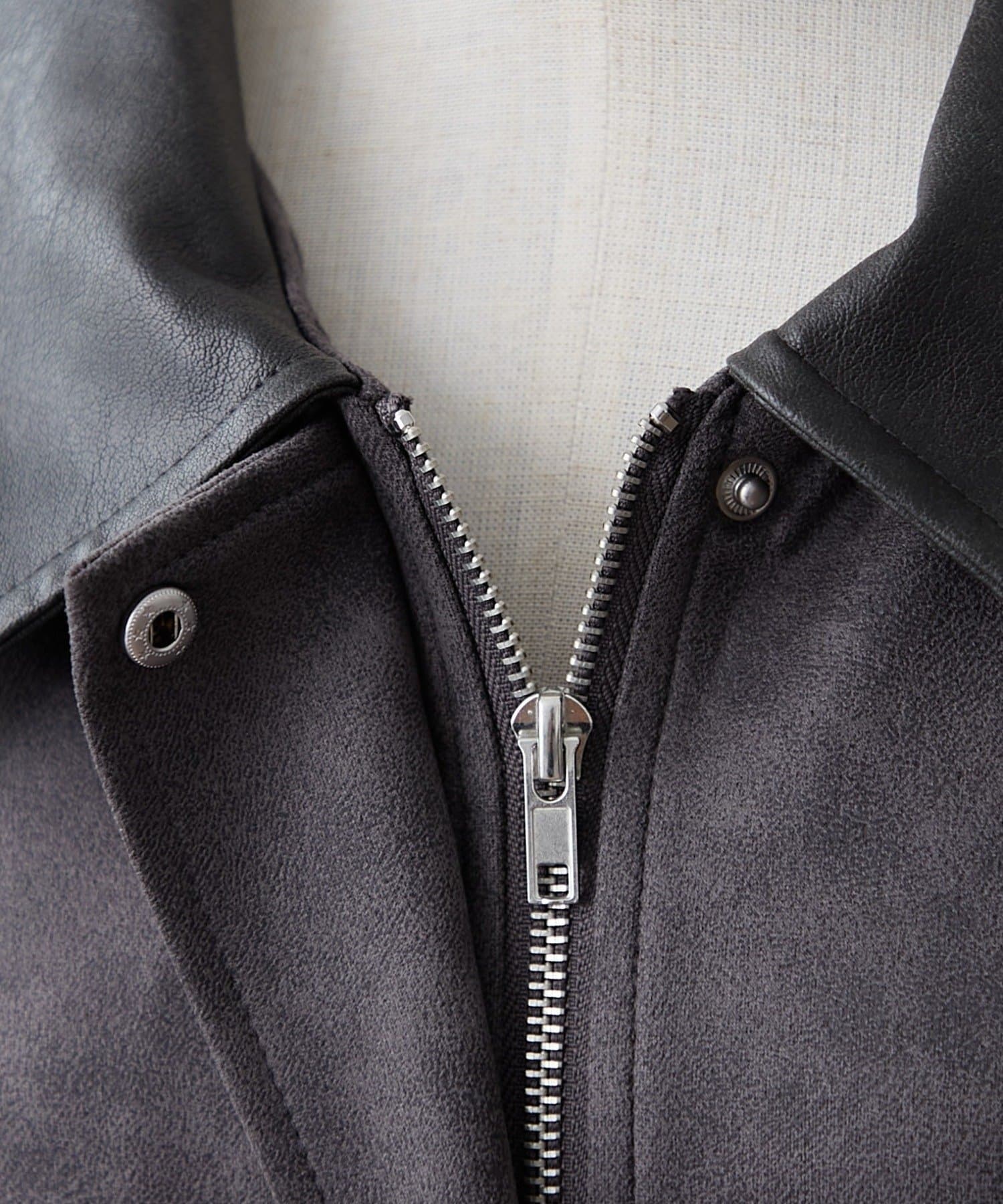 NICE CLAUP / OLIVE des OLIVE OUTLET(ナイスクラップ  / オリーブ デ オリーブ アウトレット) 【RMAF】衿合皮ステンカラーブルゾン