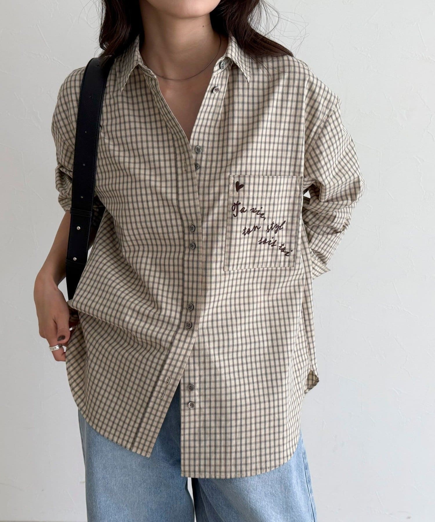 FREDY & GLOSTER(フレディ アンド グロスター) チェック刺繍シャツ