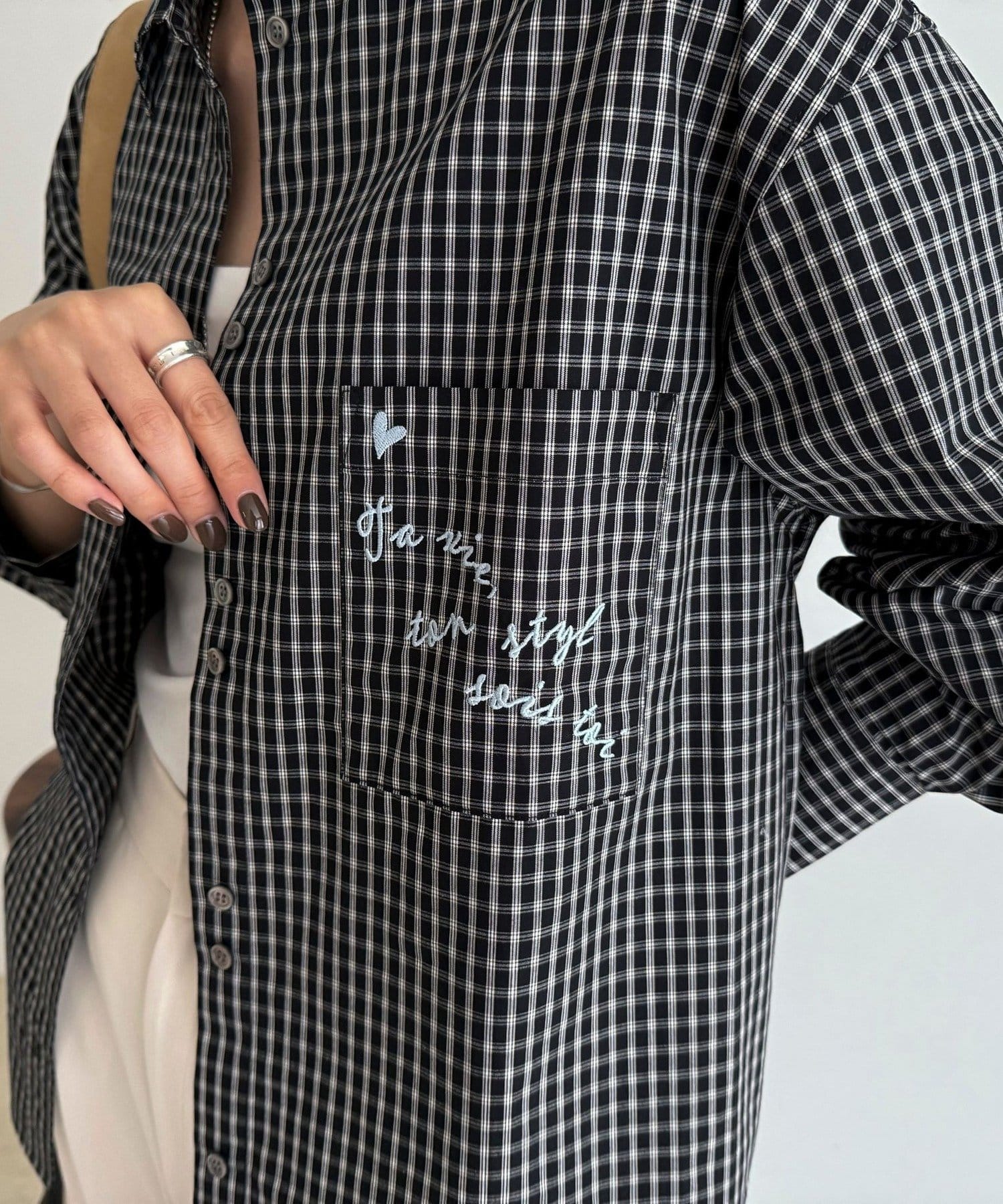 FREDY & GLOSTER(フレディ アンド グロスター) チェック刺繍シャツ