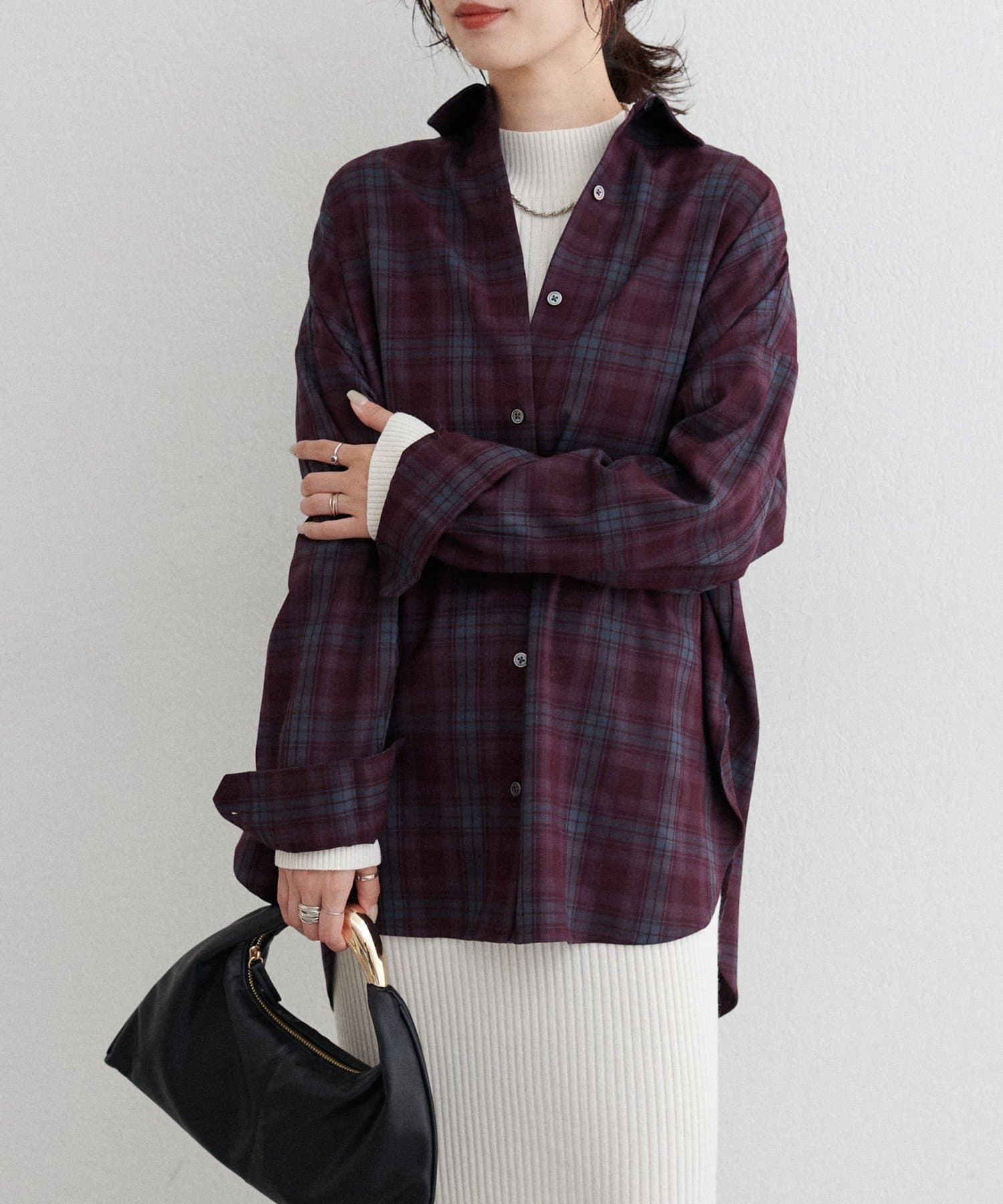 LARUTA(ラルータ) チェック柄シャツプルオーバー