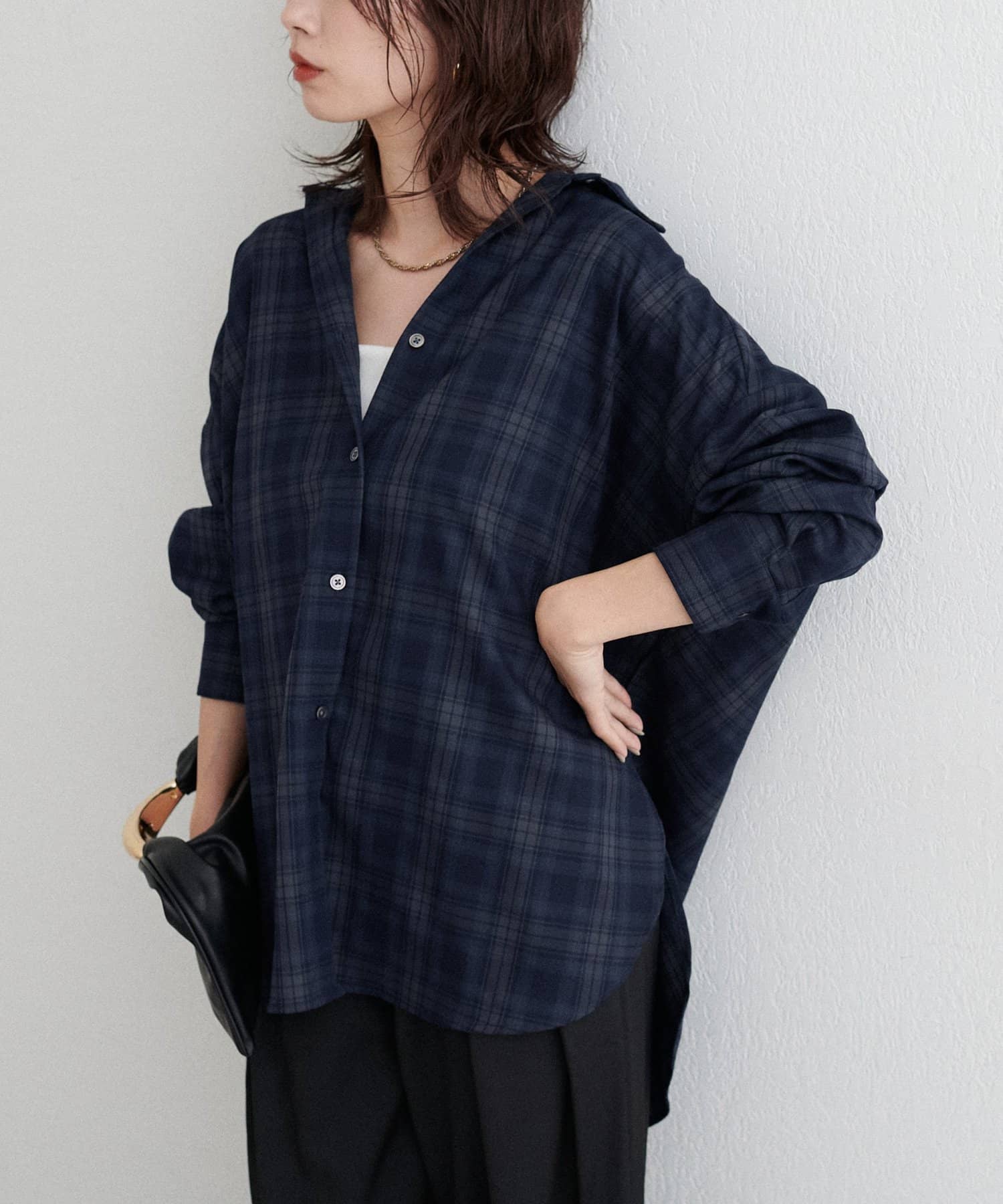 LARUTA(ラルータ) チェック柄シャツプルオーバー