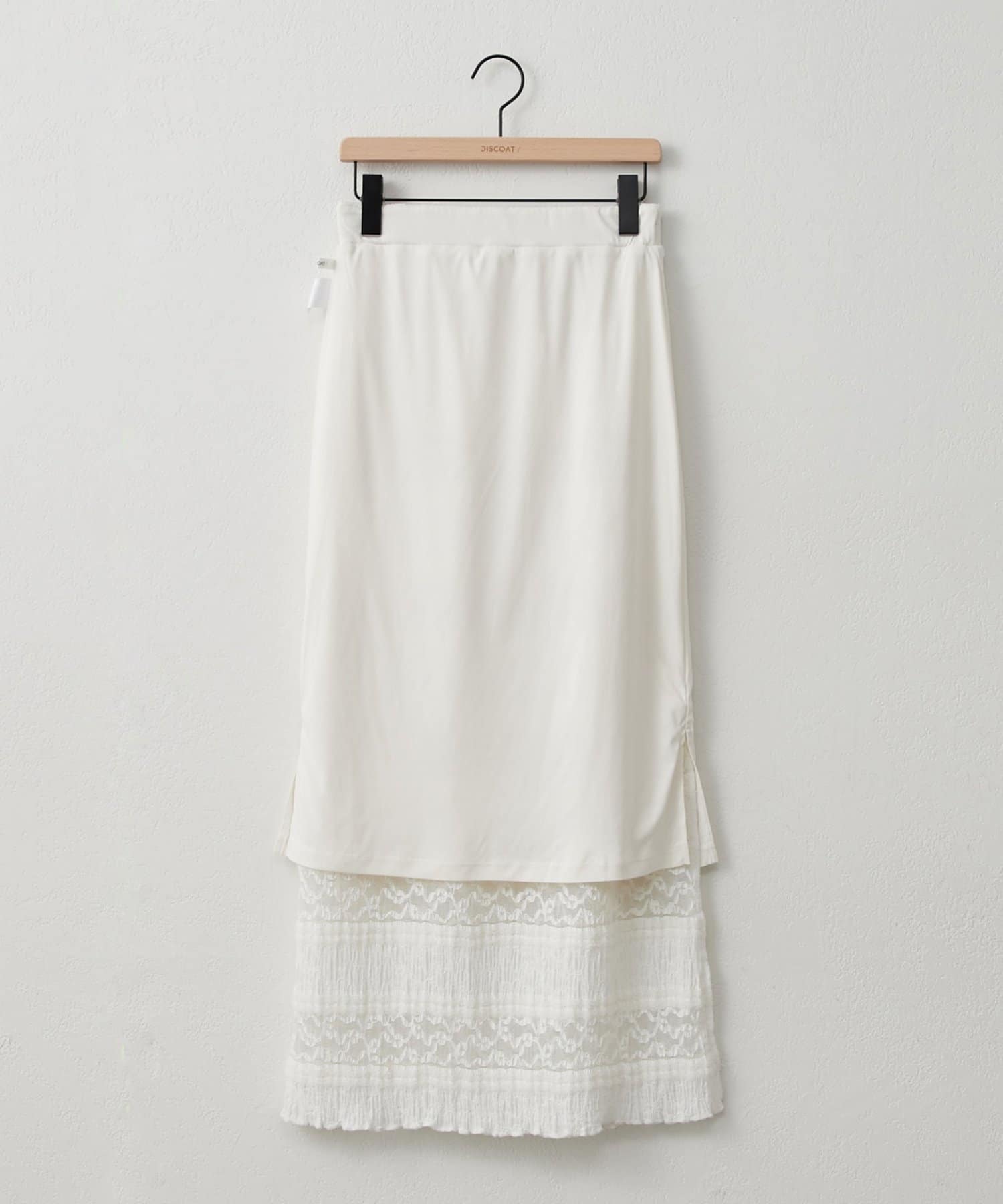 DISCOAT(ディスコート) 【コーデ格上げ】レース切替ナロースカート