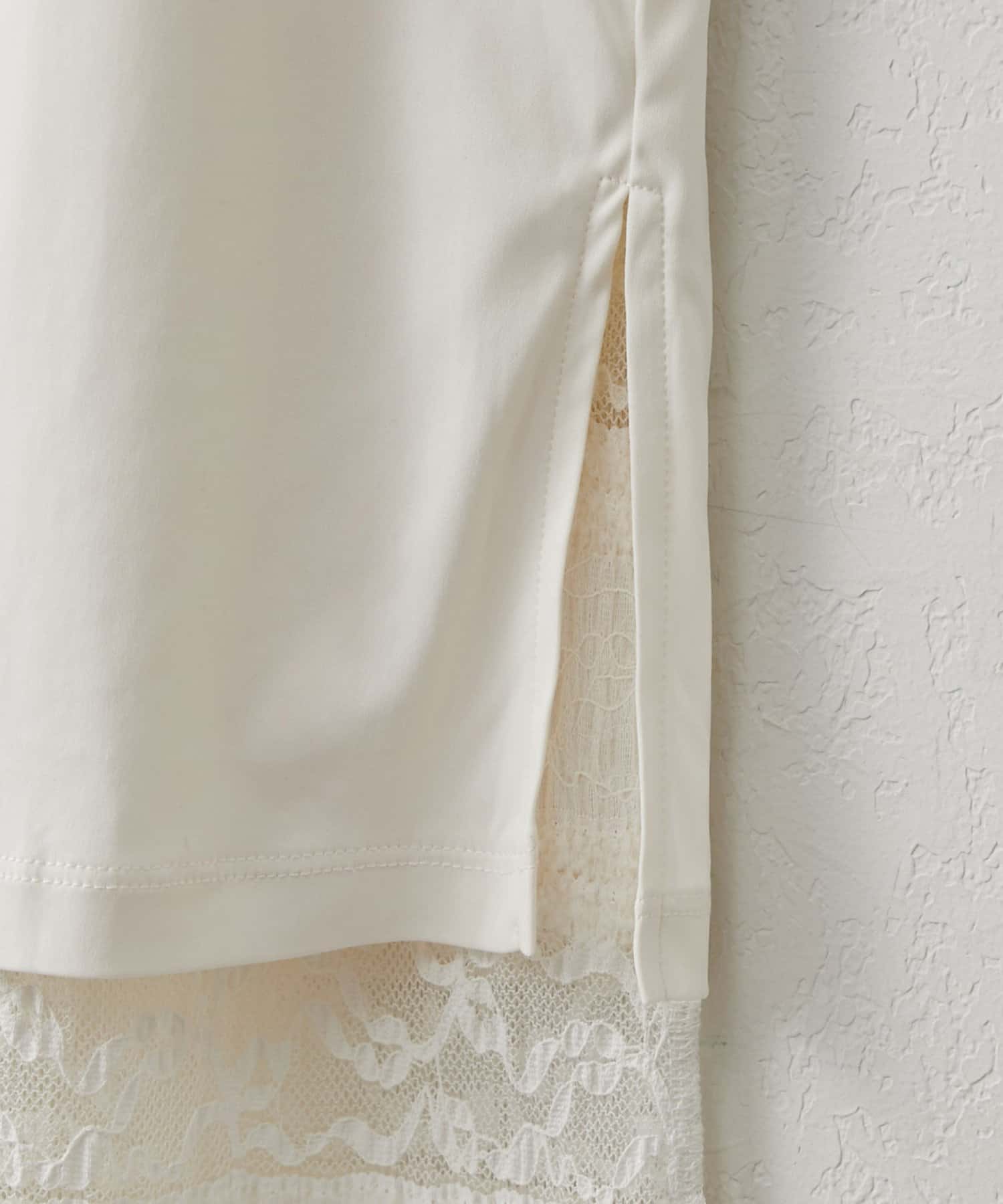 DISCOAT(ディスコート) 【コーデ格上げ】レース切替ナロースカート