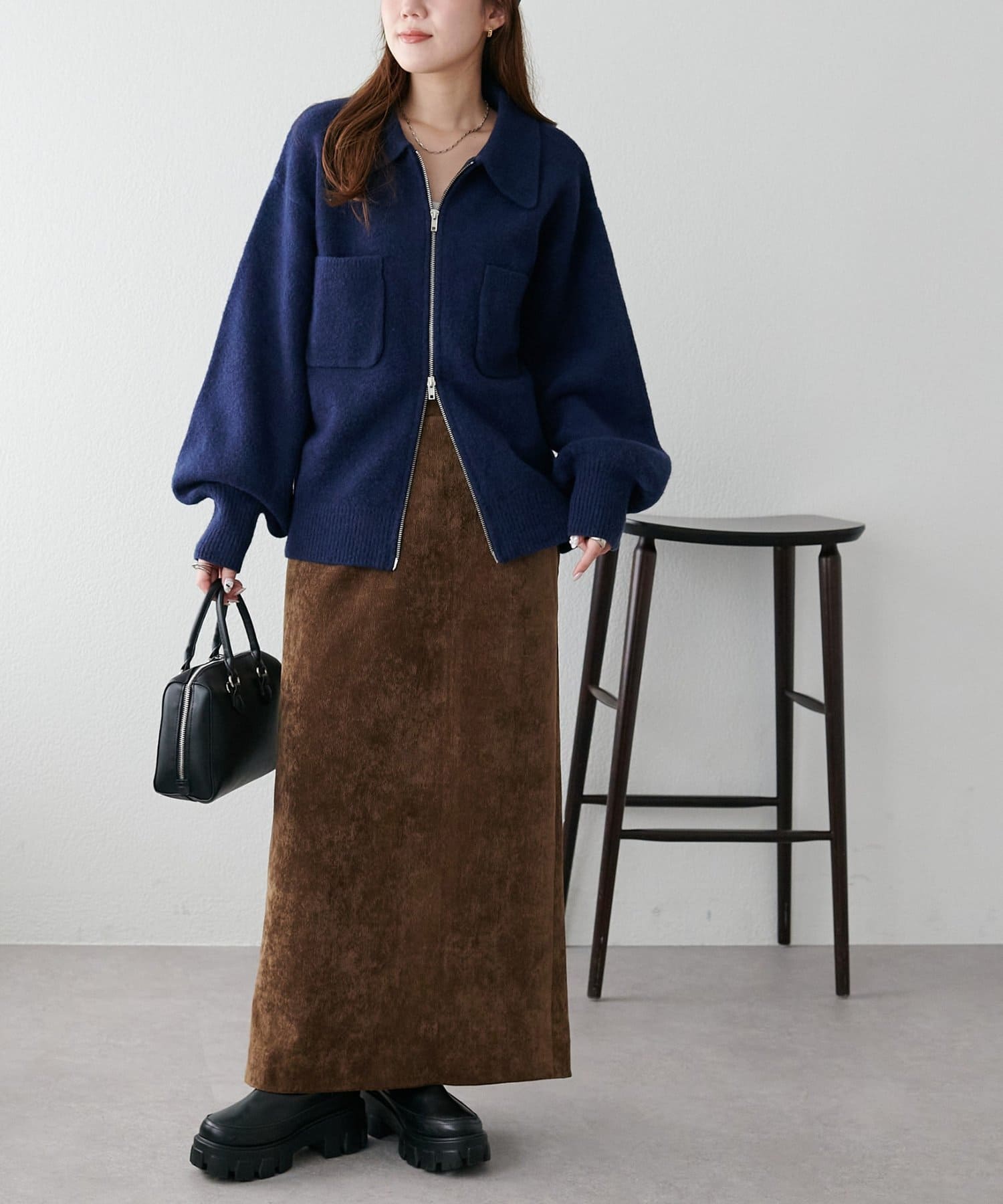 DISCOAT(ディスコート) ダブルジップニットジャケット