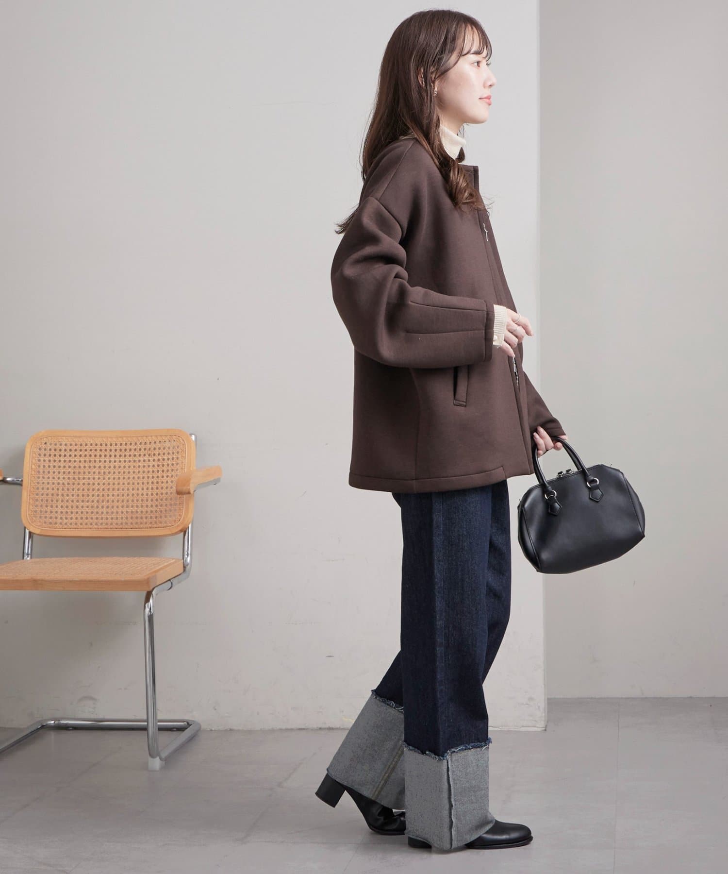 DISCOAT(ディスコート) 【シャツ以上アウター未満！/軽量◎】ダンボールダブルジップカーディガン