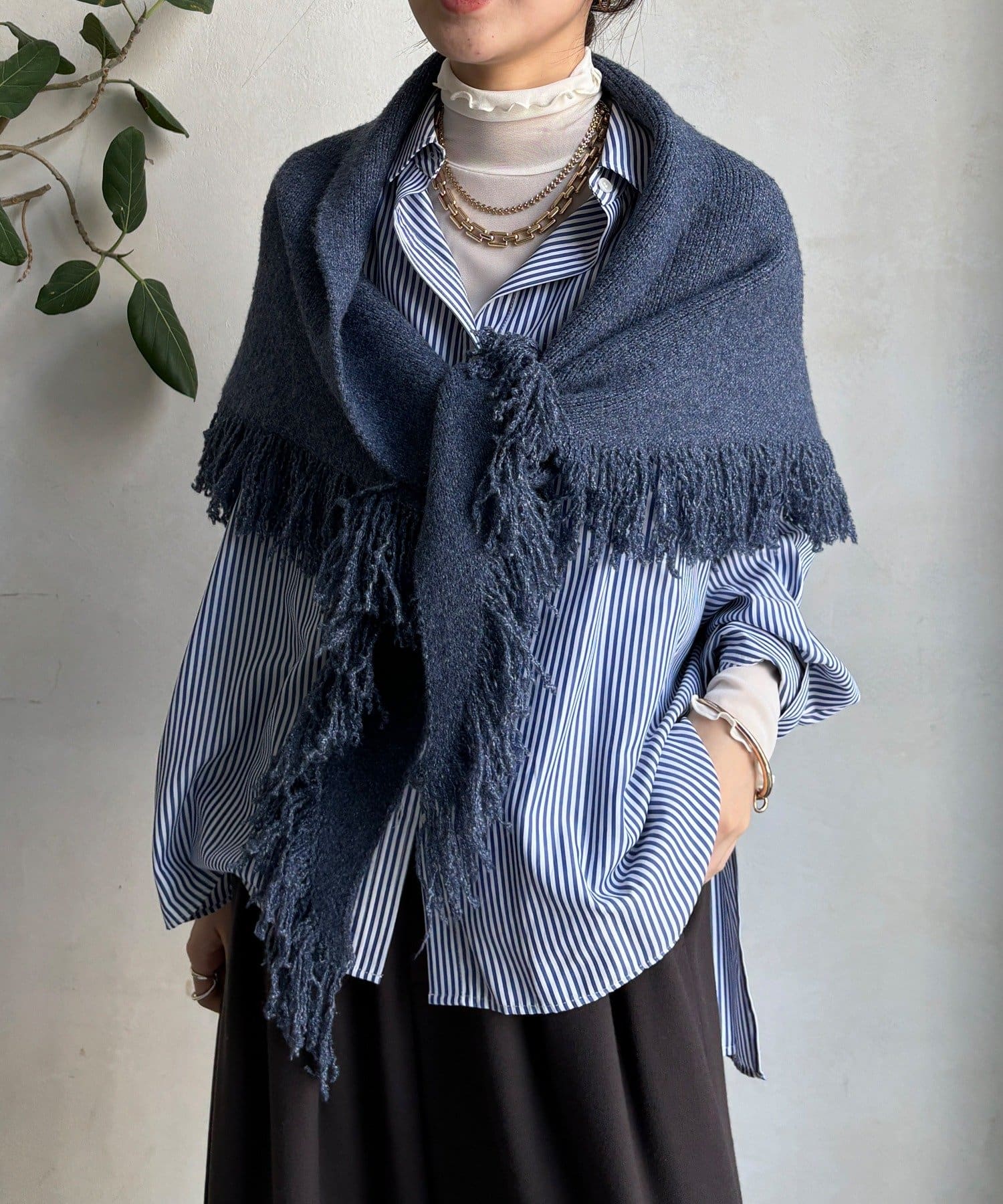 DOUDOU(ドゥドゥ) 【WEB限定】三角フリンジストール