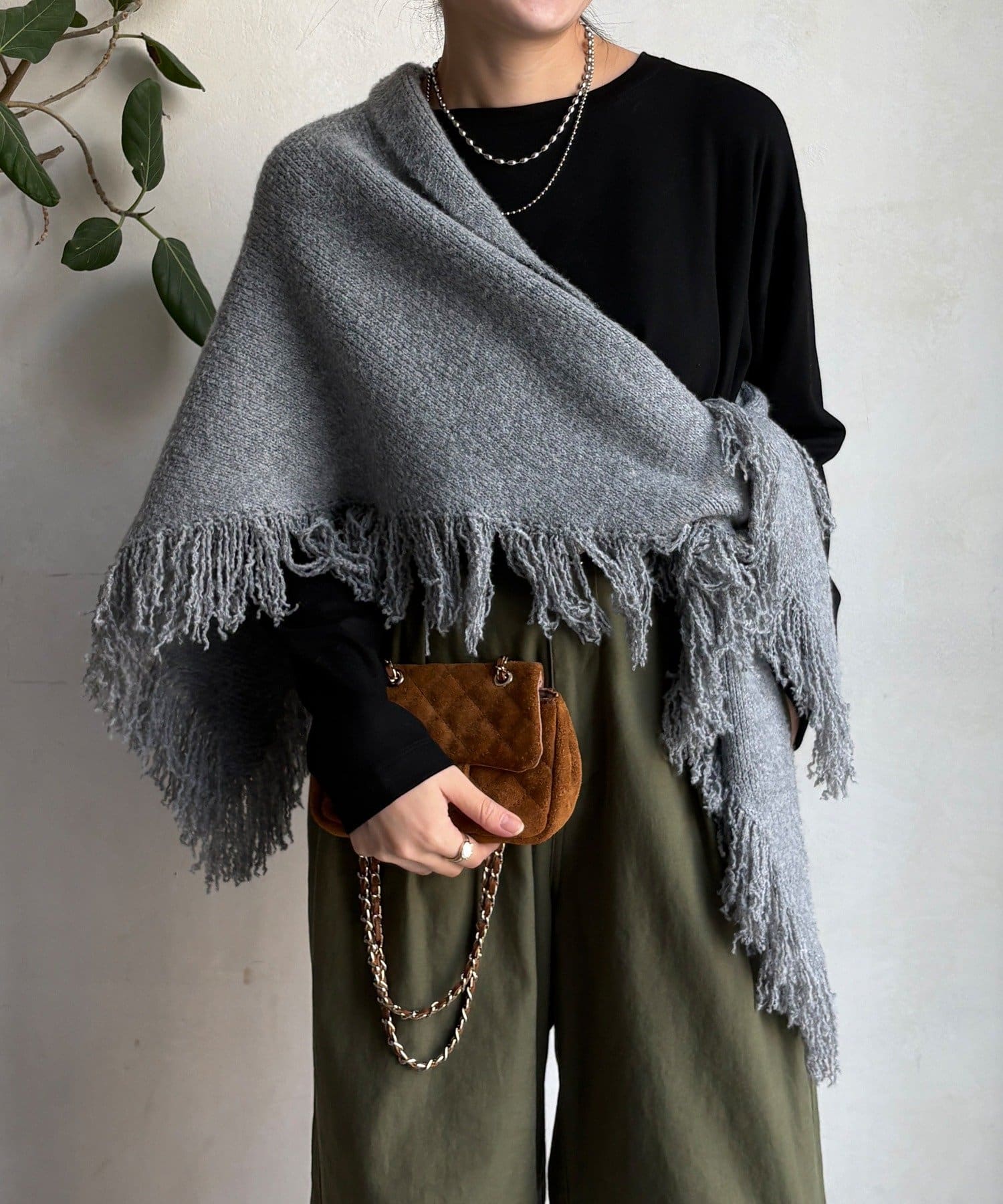 DOUDOU(ドゥドゥ) 【WEB限定】三角フリンジストール