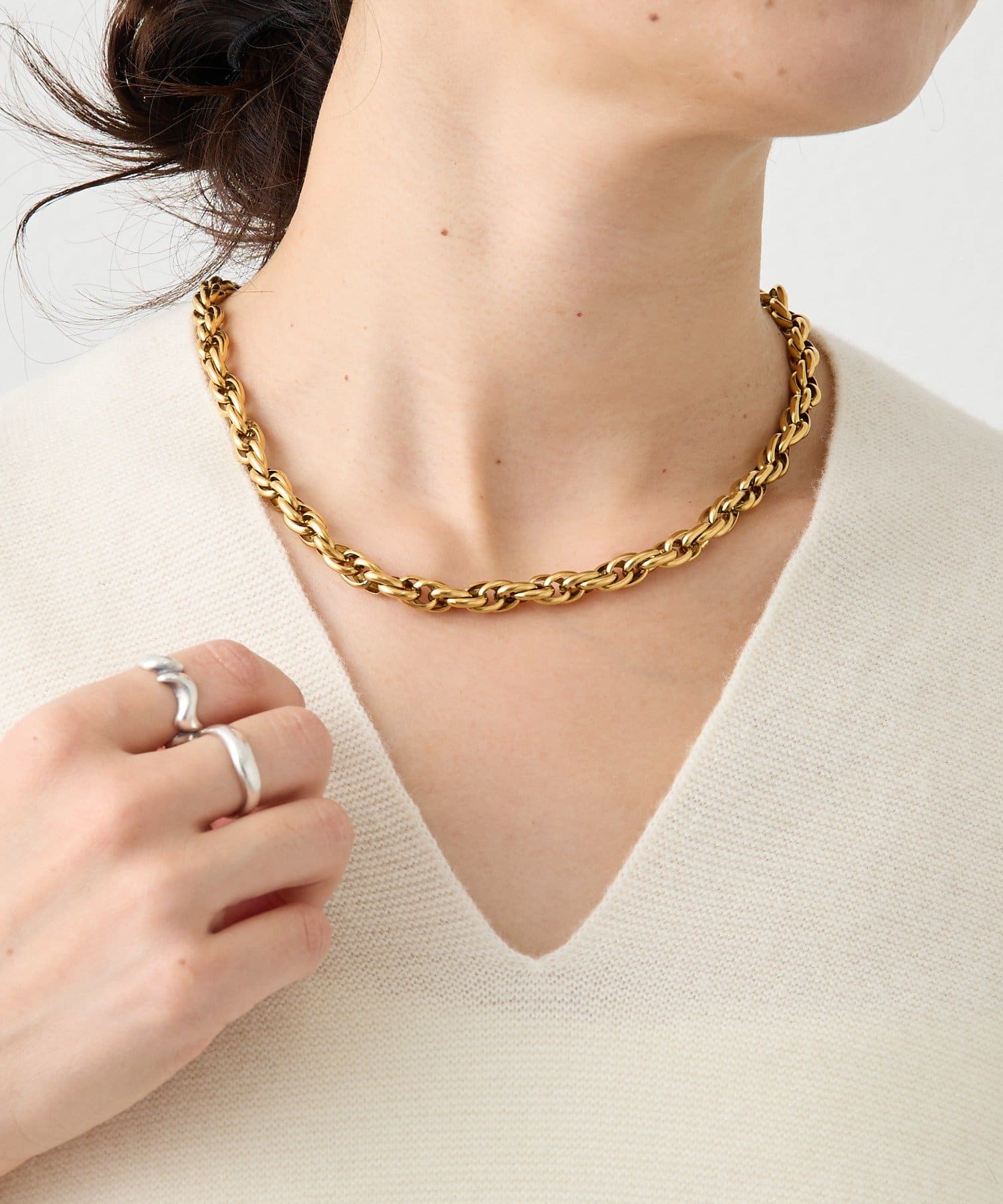 RIVE DROITE(リヴドロワ) 予約【R.good（アールドットグッド）】編み込みチェーンネックレス