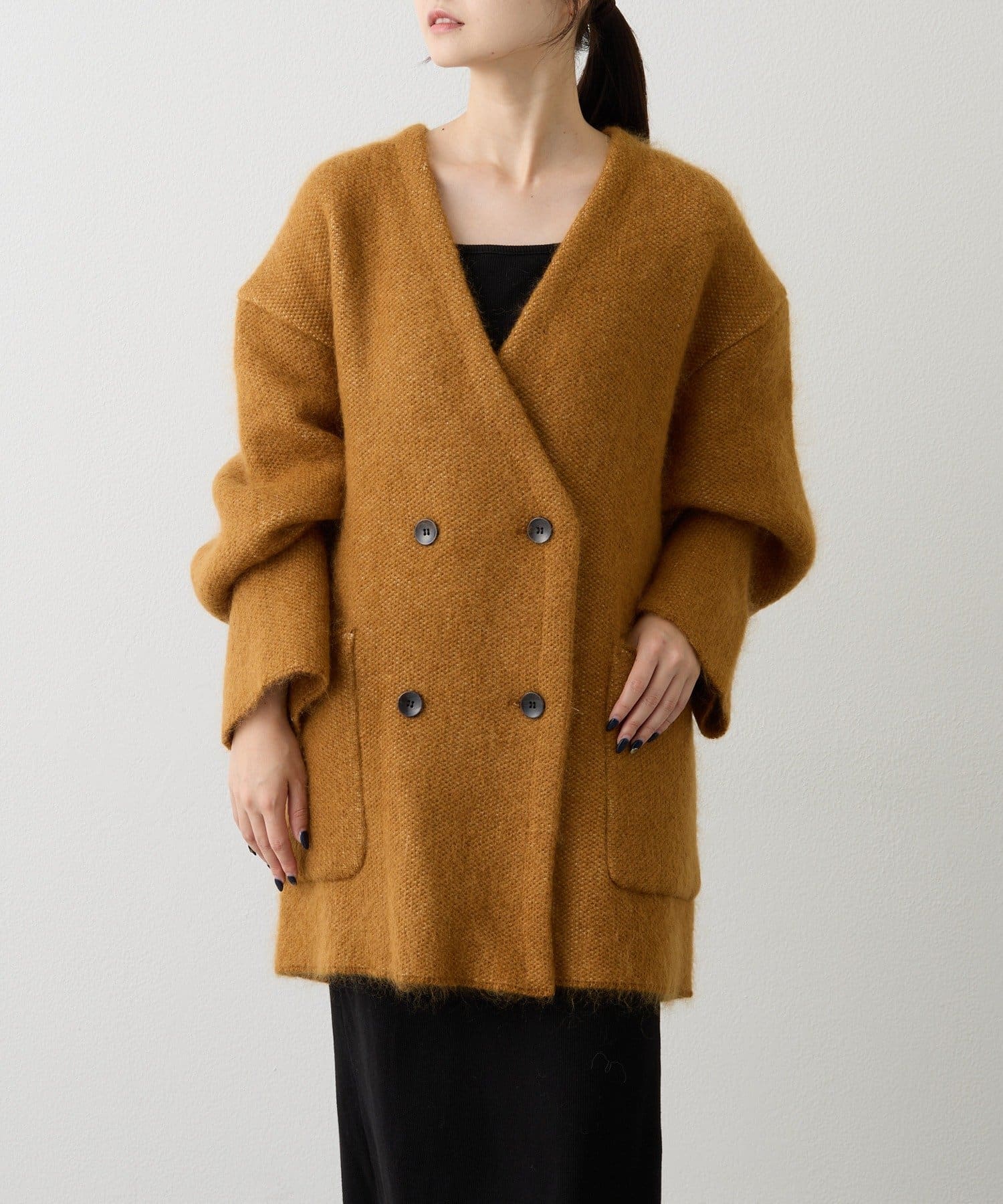 russet(ラシット) モヘアダブルニットコート