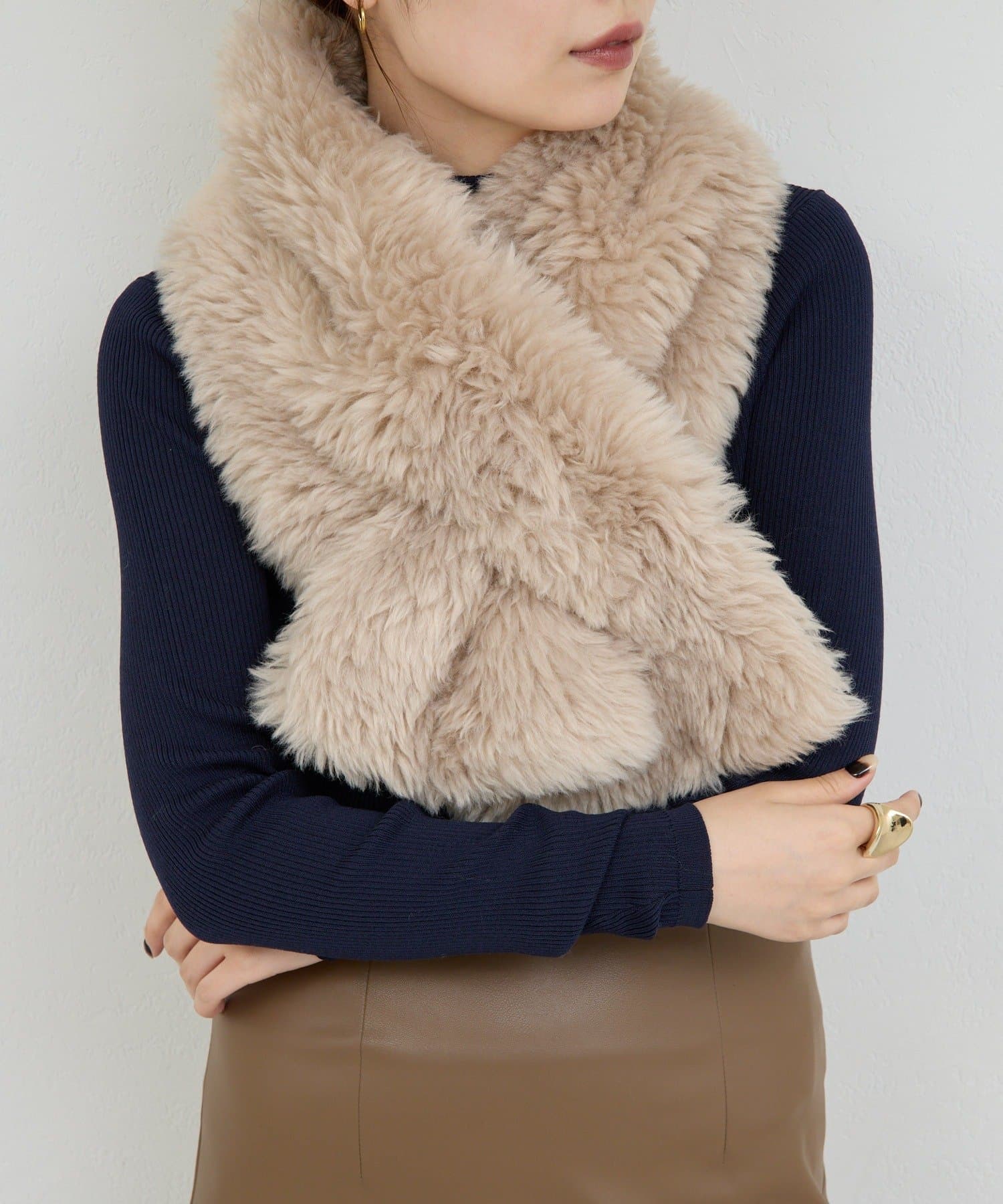 GALLARDAGALANTE(ガリャルダガランテ) 【2秒で着用可能！】エコファークロスマフラー