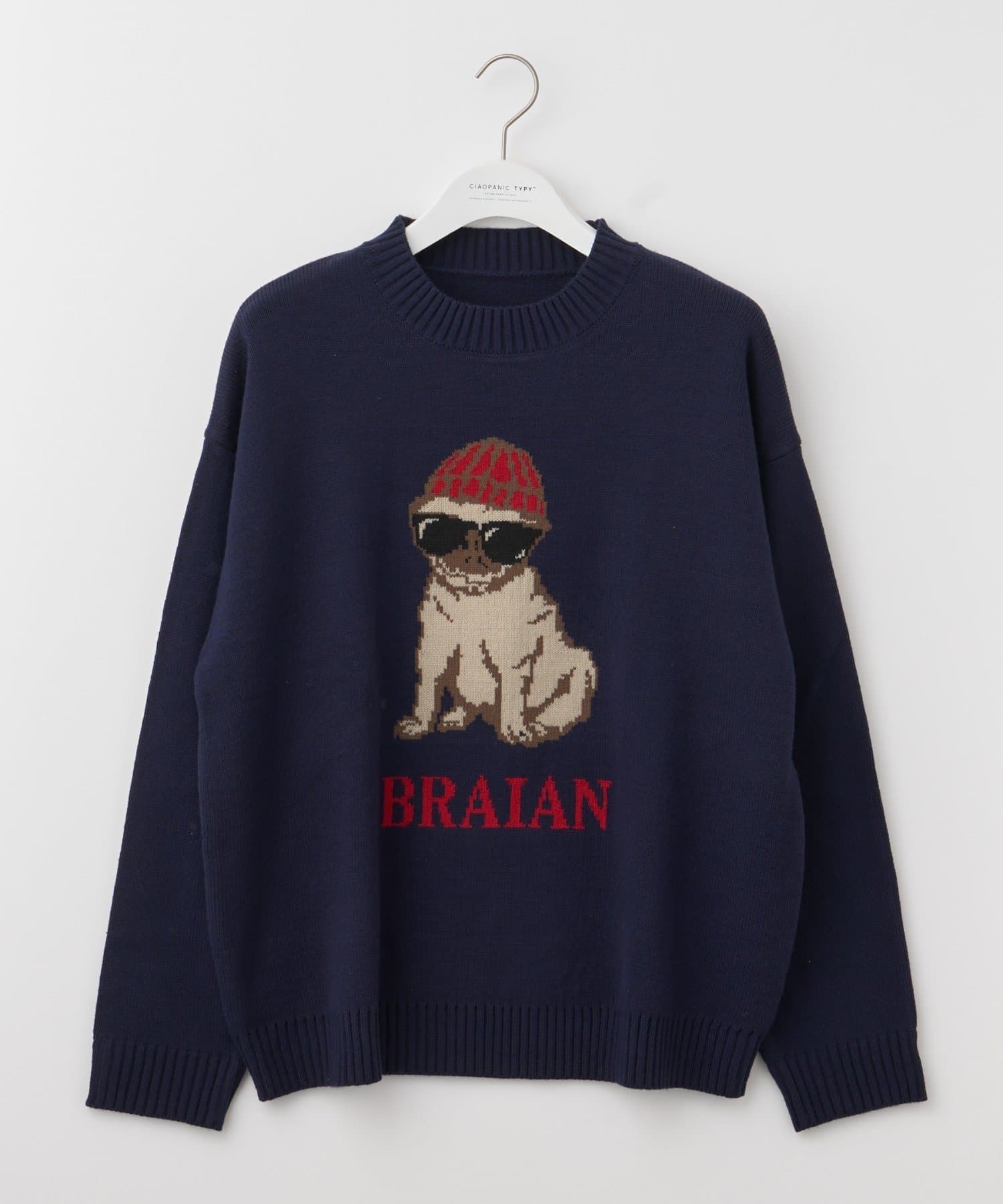 CIAOPANIC TYPY(チャオパニックティピー) 【ユニセックス】犬アソート柄ロゴジャガードニット