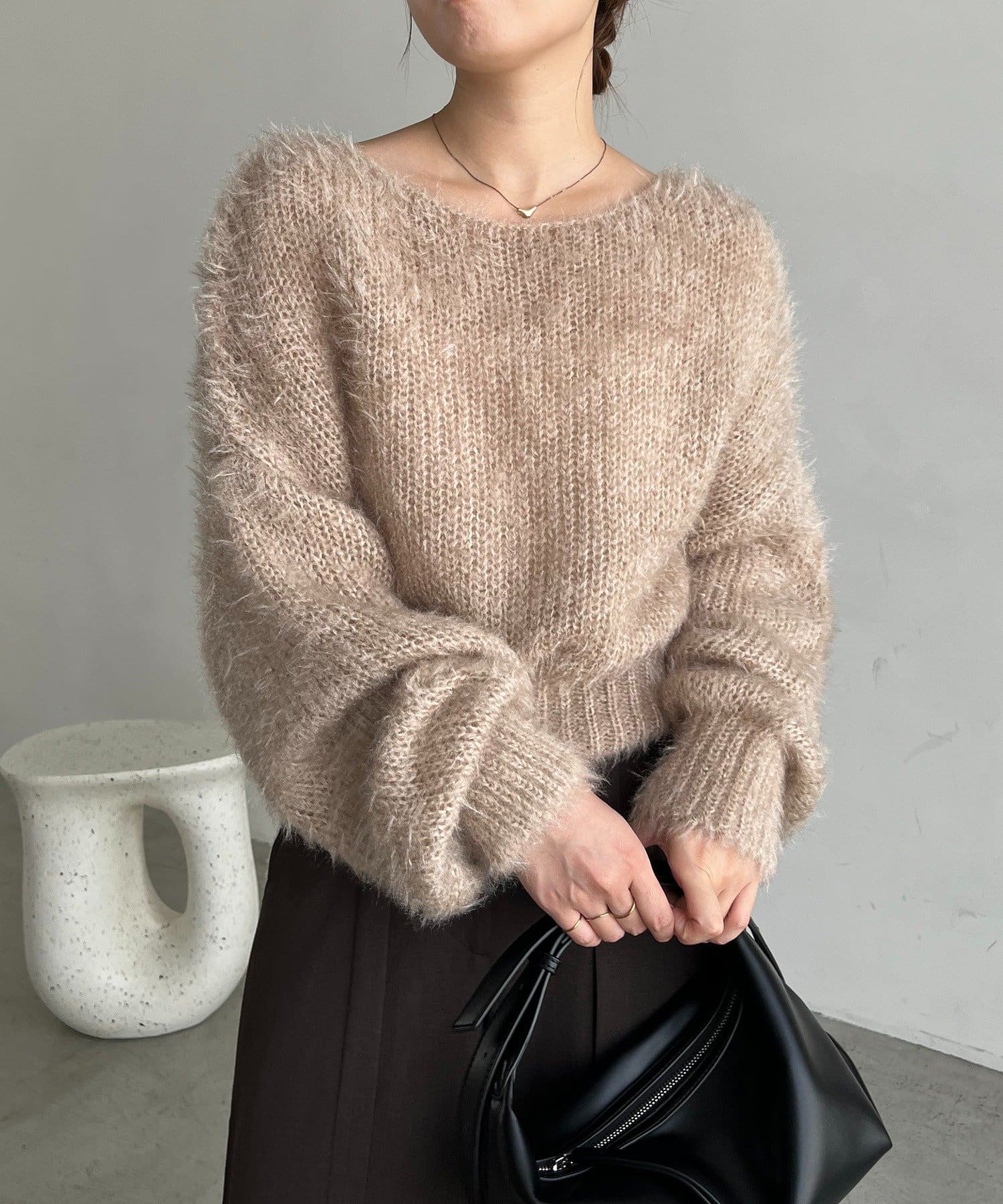 CAPRICIEUX LE'MAGE(カプリシュレマージュ) フェザーラウンドプルオーバー