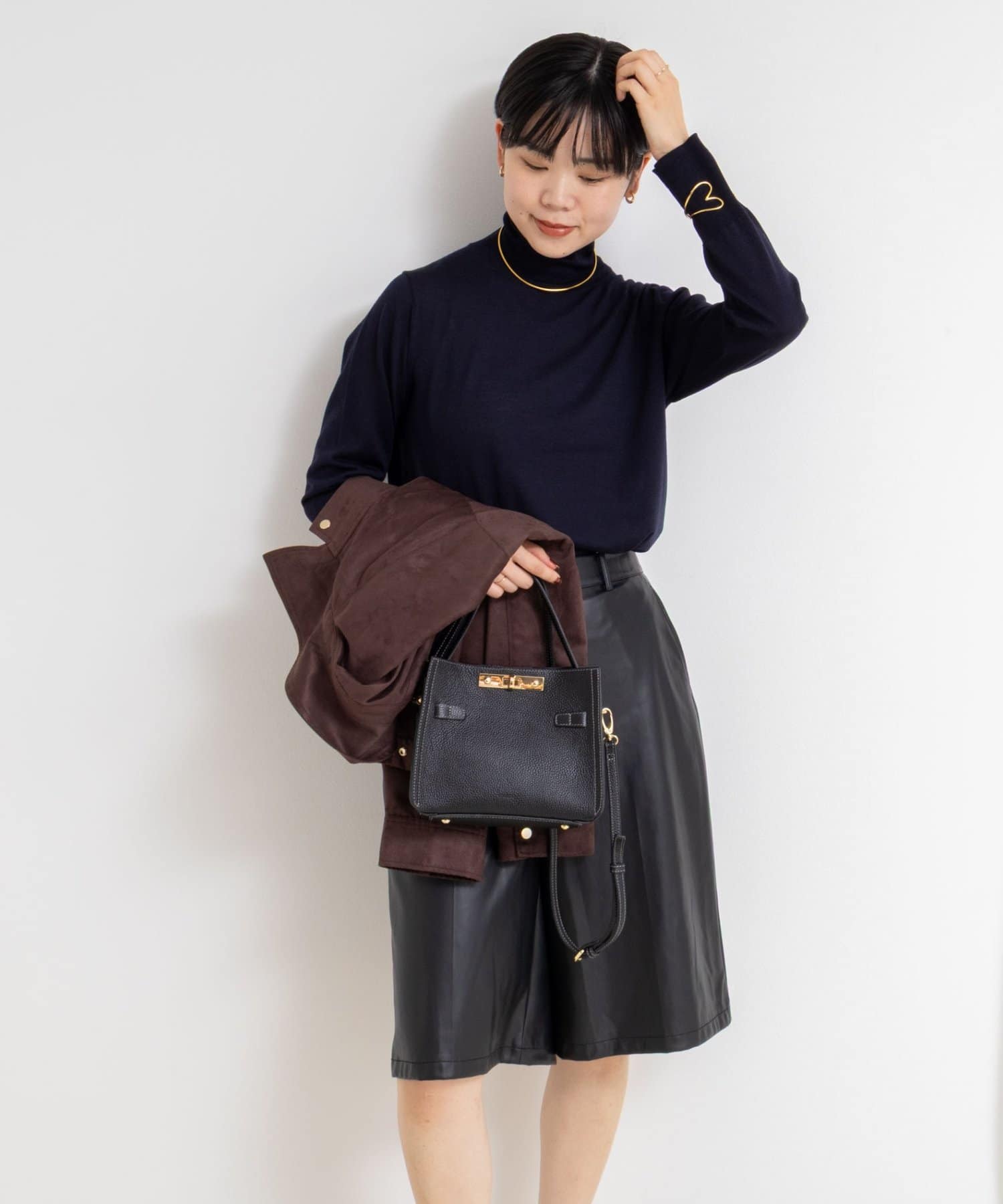 NOLLEY'S(ノーリーズ) 《手洗い可能》18Gウール100%ハイネックプルオーバー