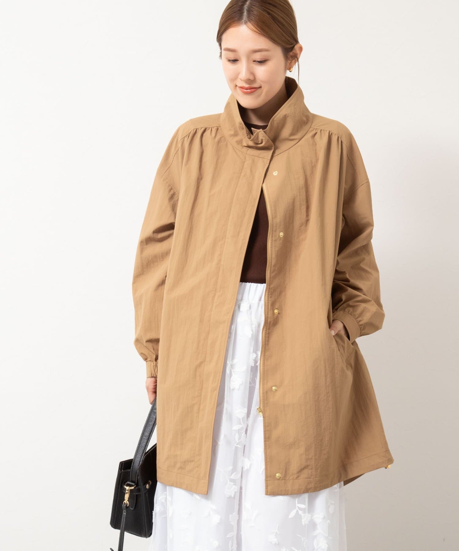 NOLLEY'S(ノーリーズ) ウォッシャブルスタンドネックコート